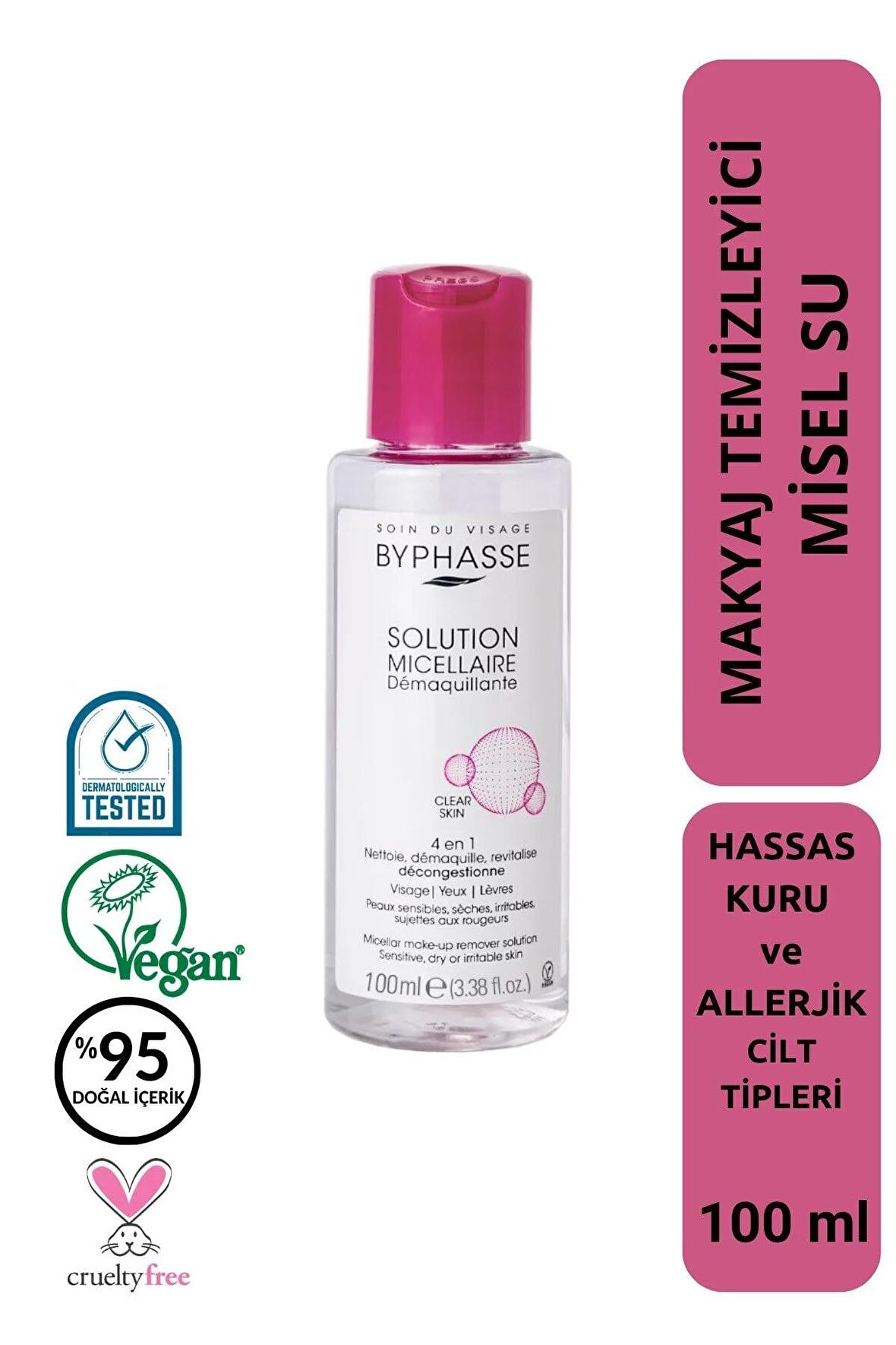 Micellar Yüz ve Makyaj Temizleyici Misel Su Kuru,Hassas ve Allerjiye Meyilli Ciltler 100ml