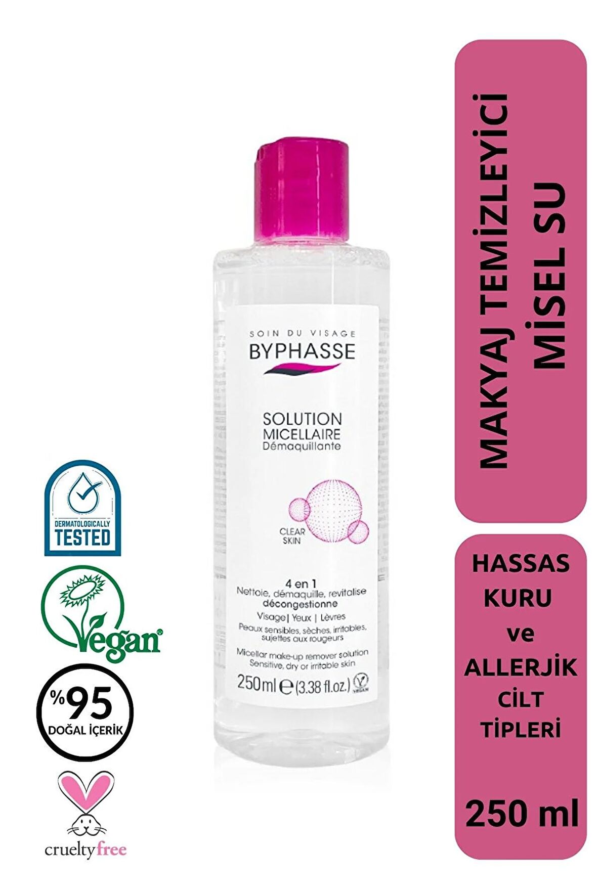 Micellar Yüz ve Makyaj Temizleyici Misel Su Kuru,Hassas ve Allerjiye Meyilli Ciltler 250ml