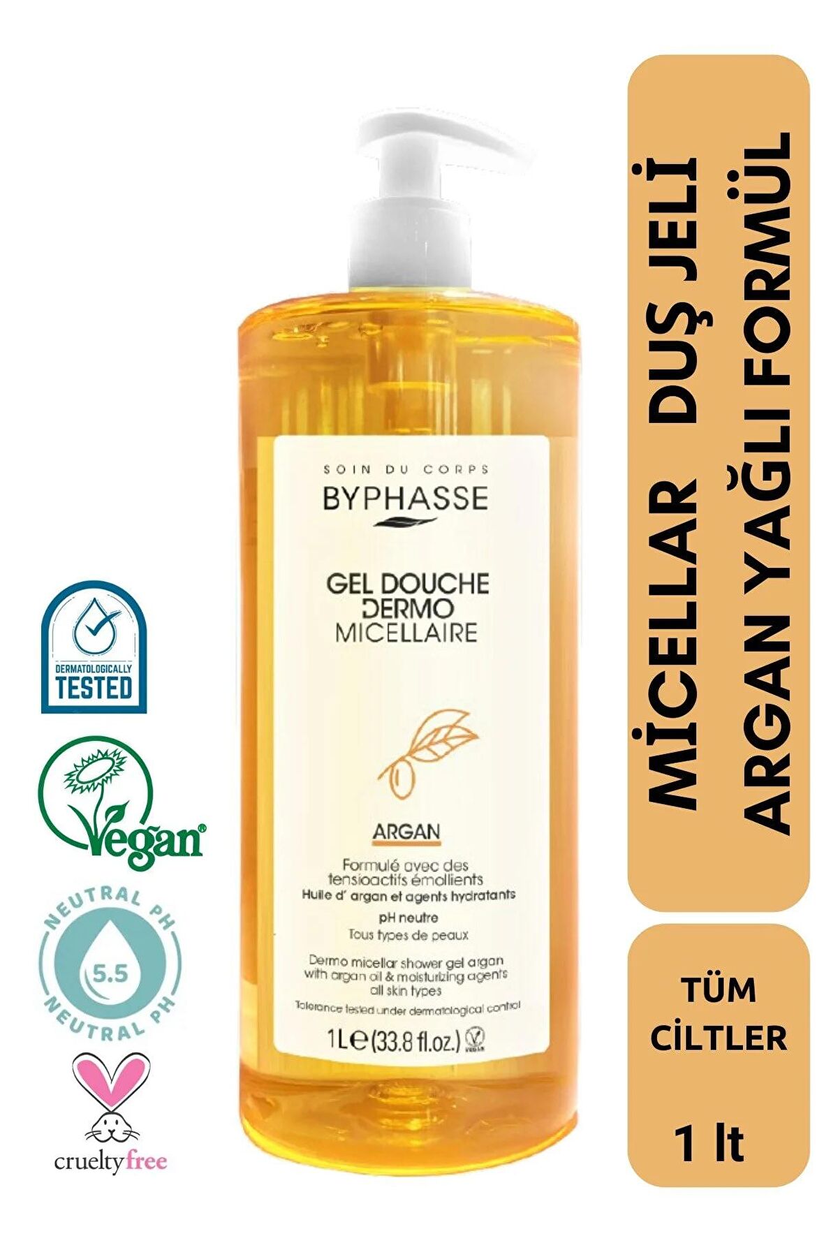 Dermo Micellar Argan Oil Duş Jeli Tüm Ciltler İçin 1000ml