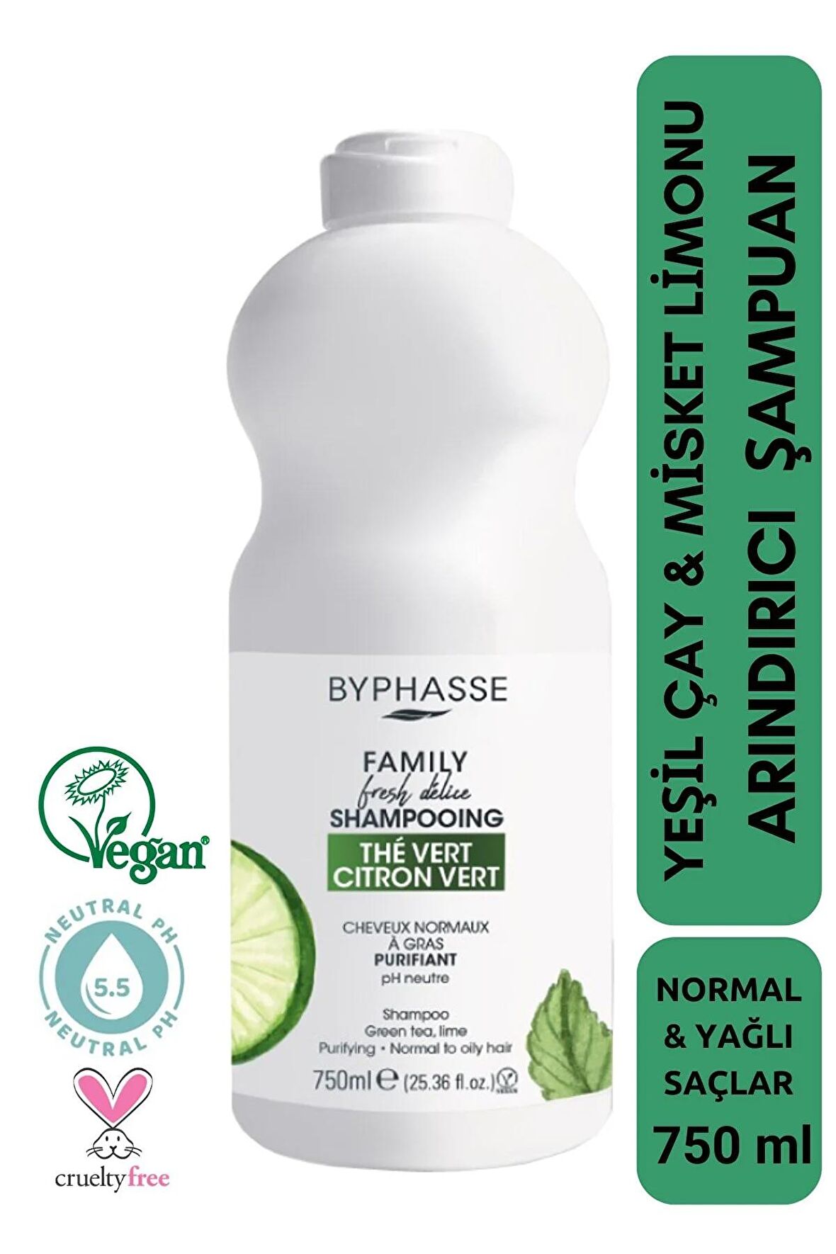 Family Fresh Normal ve Yağlı Saçlara Özel Yesil Çay ve Misket Limonlu Şampuan 750ml