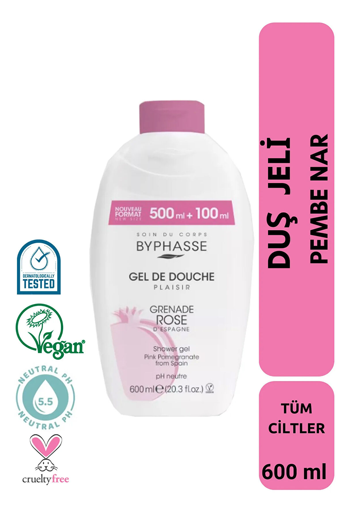 Plaisir Pomegranate Pembe Nar Duş Jeli 600ml