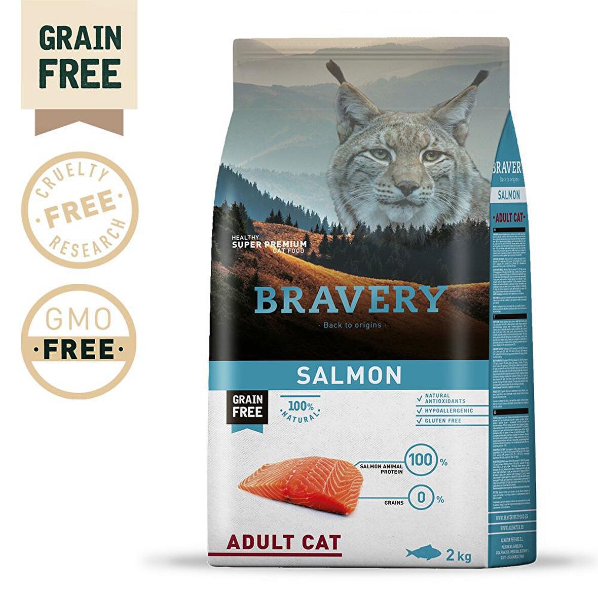 Bravery Tahılsız Somonlu Yetişkin Kedi Maması 7 Kg