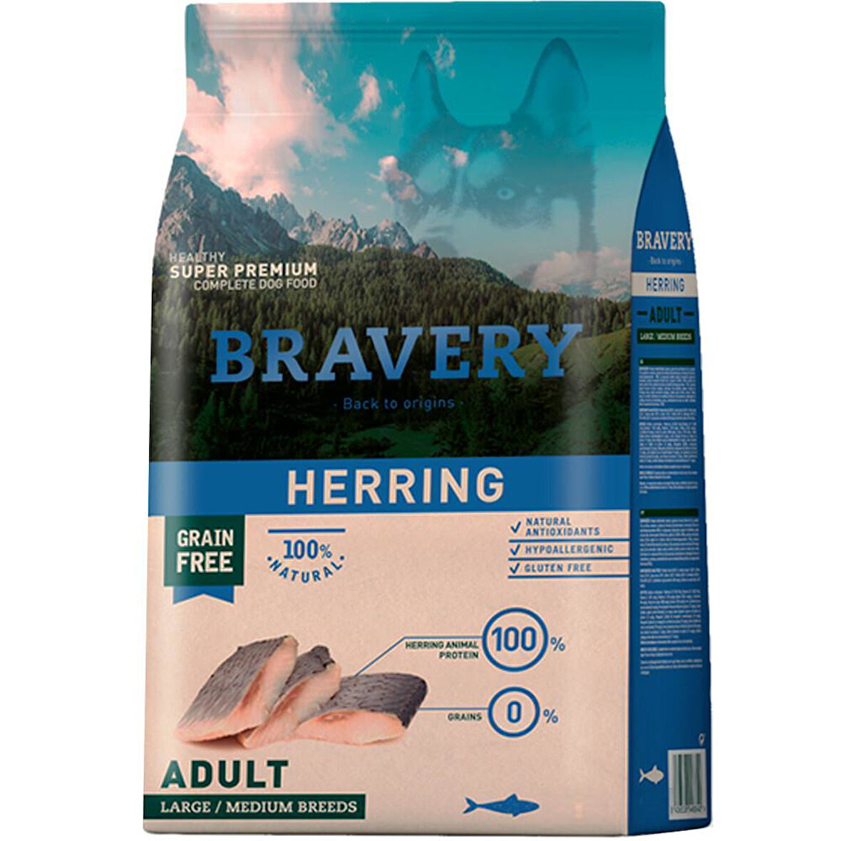 Bravery Orta ve Büyük Irk Ringa Balıklı Köpek Maması 12 kg