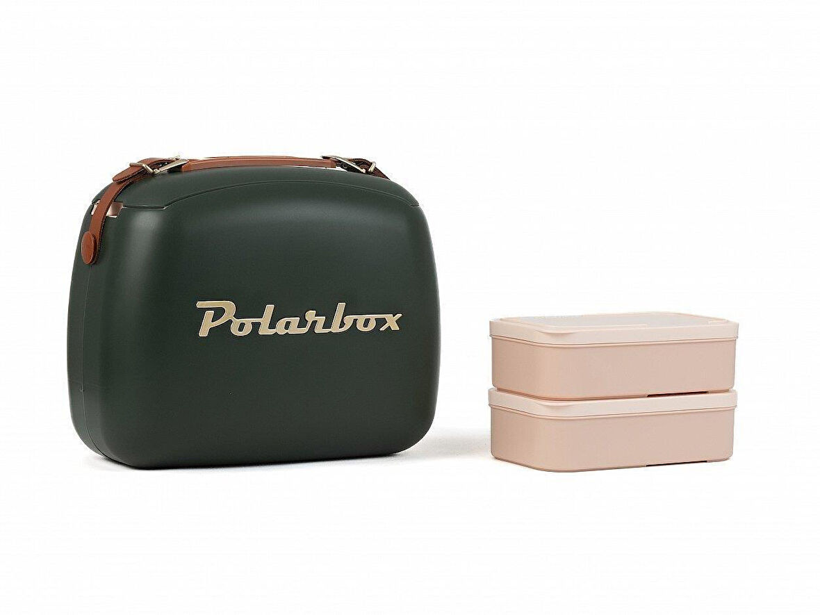 Polarbox Gold Deri Kayışlı Soğuk ve Sıcak Termos Çanta 6L Koyu Yeşil & Altın - 9393