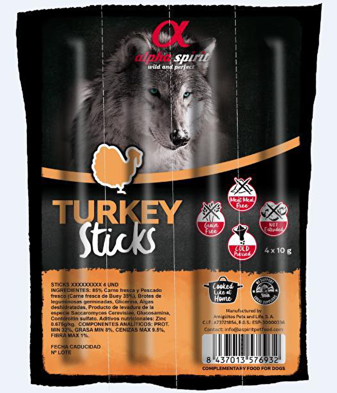 Alpha Spirit Hindili Sticks Köpek Ödülü 4x10 Gr