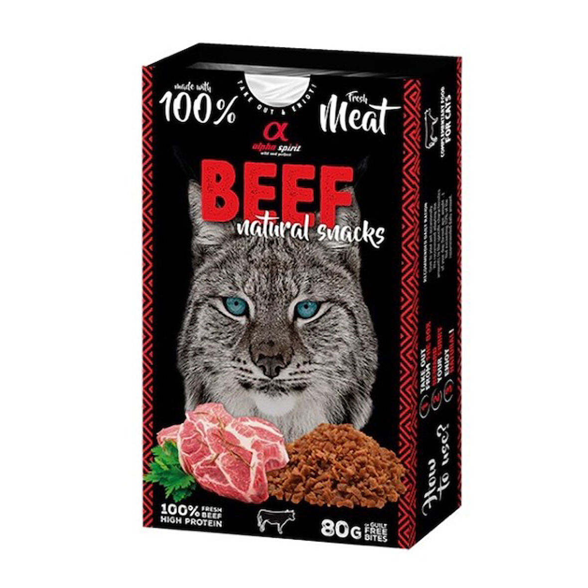 Alpha Spirit Natural Atıştırmalık Sığır Etli Kedi Ödülü 80 Gr