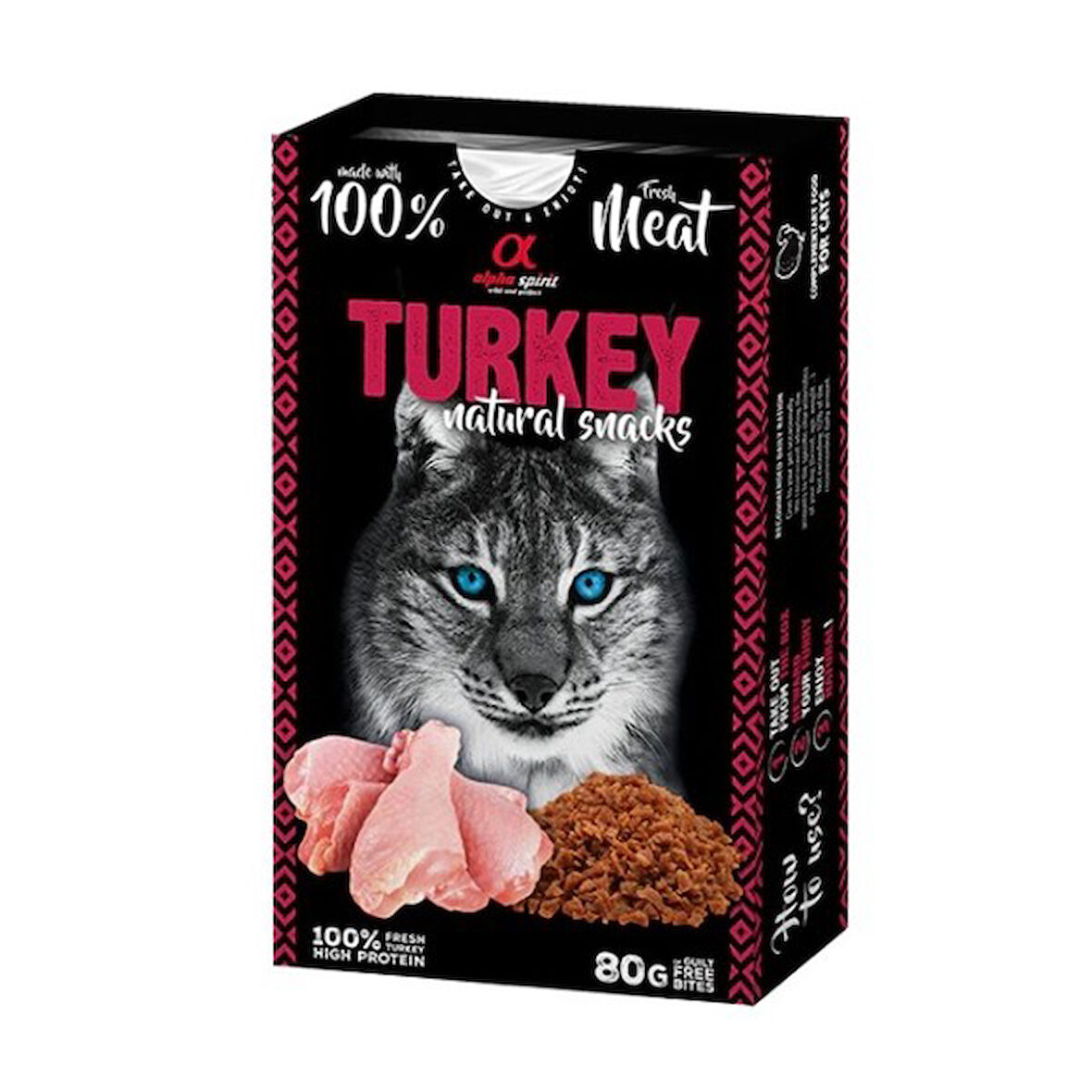 Alpha Spirit Natural Atıştırmalık Hindi Etli Kedi Ödülü 80 Gr