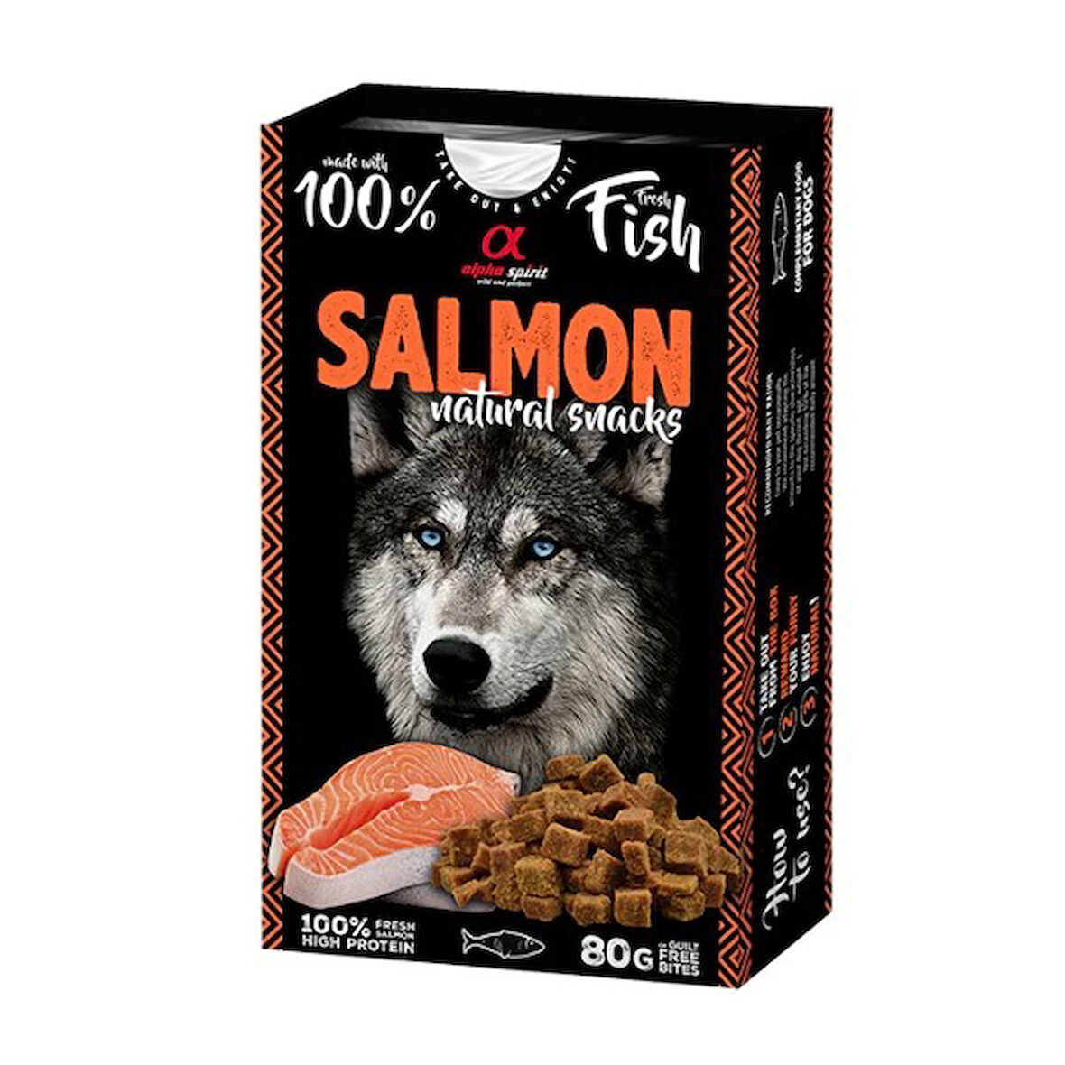 Alpha Spirit Doğal Atıştırmalık Somon Balıklı Köpek Ödülü 80 Gr