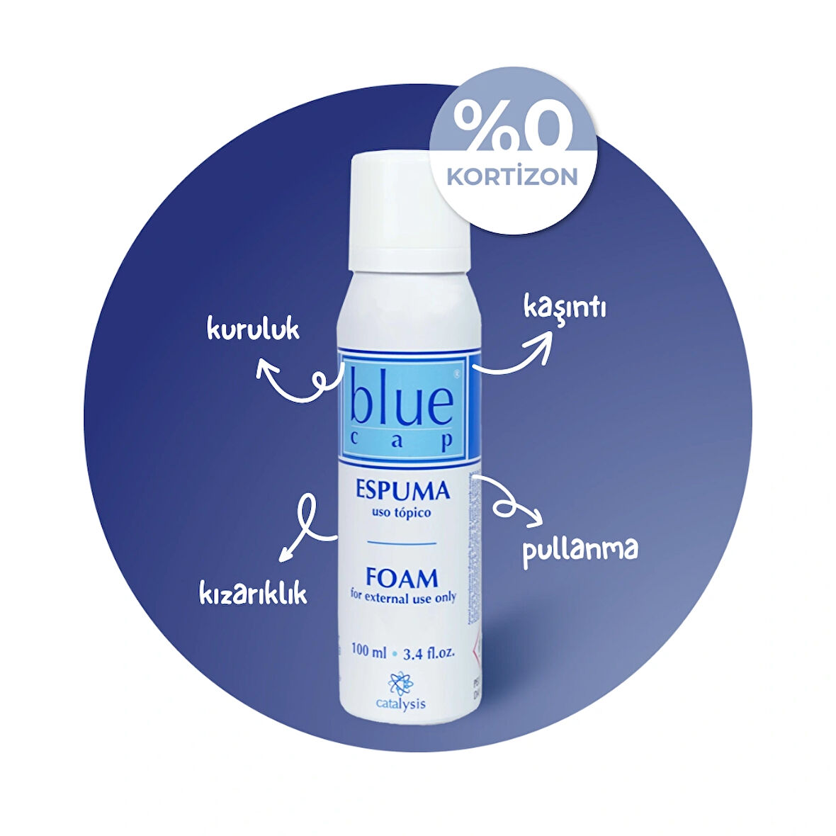 Blue Cap Nemlendirici Köpük Krem 100 ml - Kaşıntı ve Kızarıklık Karşıtı - Kortizonsuz