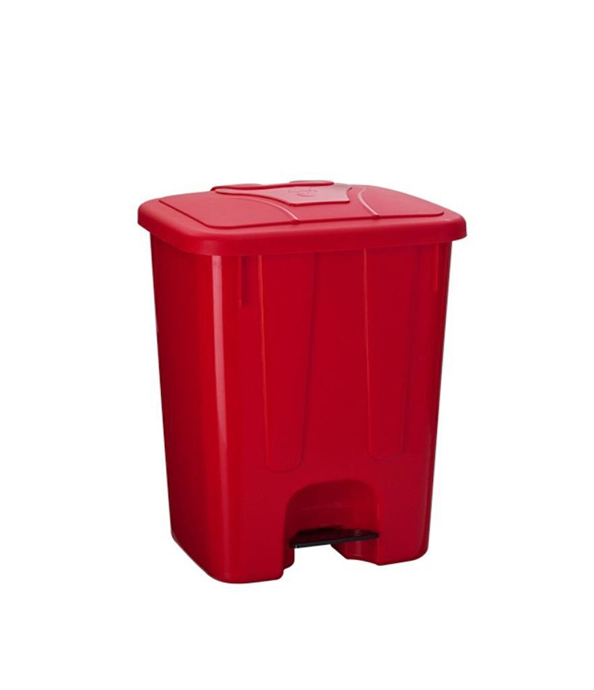 Omnipazar SY-4255 40 lt Köşeli Pedallı Plastik Çöp Kovası (İç Kovasız) Kırmızı