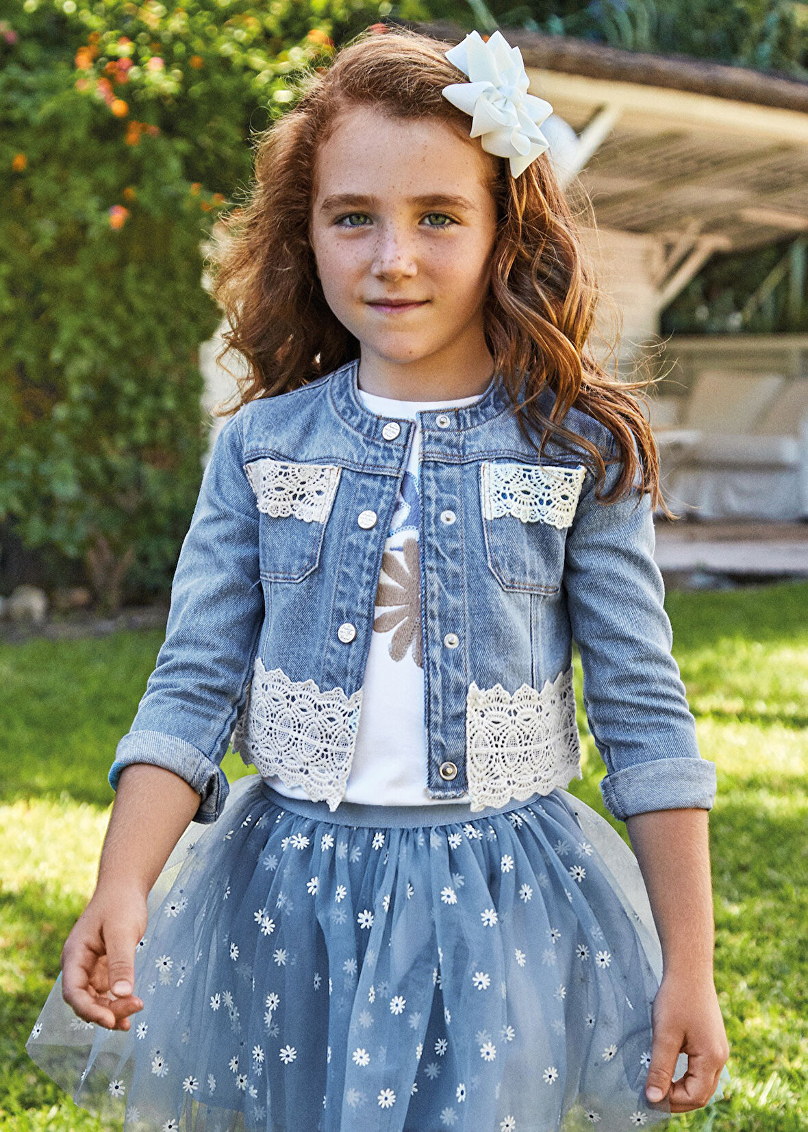 Mayoral kız çocuk denim gübürlü çeket 3438