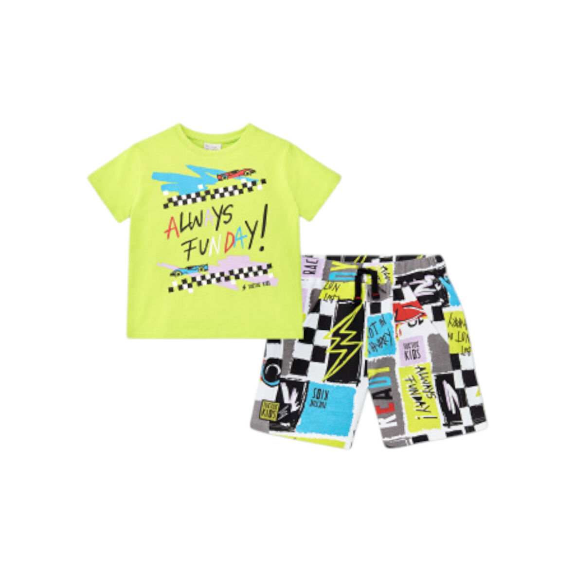 Araba Figürlü Şort Takım