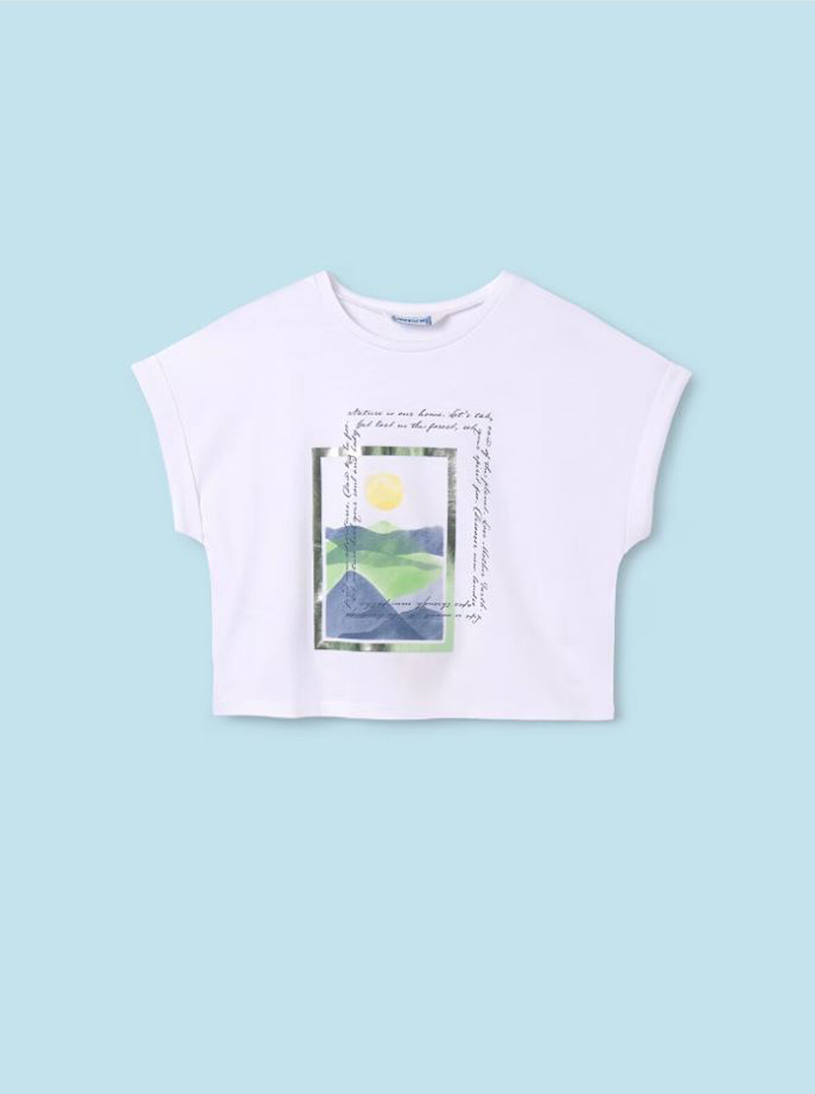 Mayoral kız çocuk yazlık baskılı tişört 6013