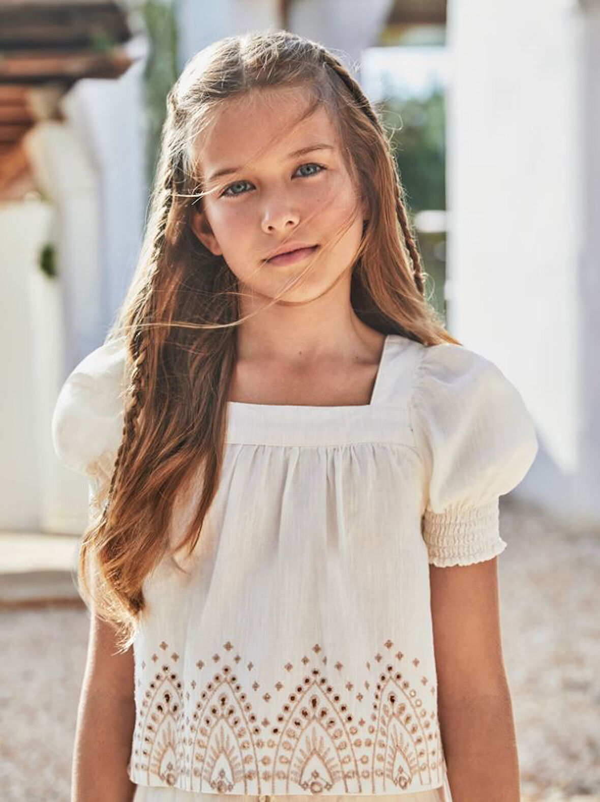 Mayoral kız çocuk nakışlı bluz  6106