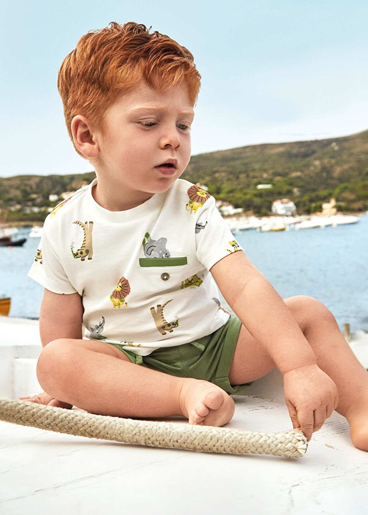 Mayoral Erkek Bebek Penye Şort Takım 2 Tshirtlü