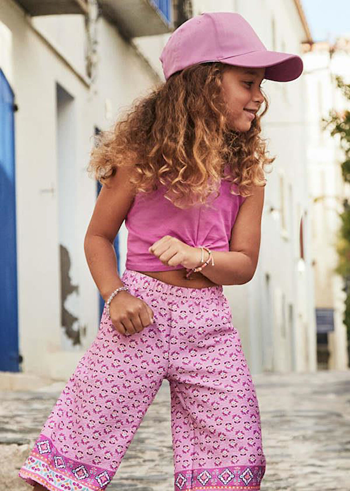 Mayoral Kız Çocuk Baskılı Pantolonlu Takım 4-8 Yaş Pembe