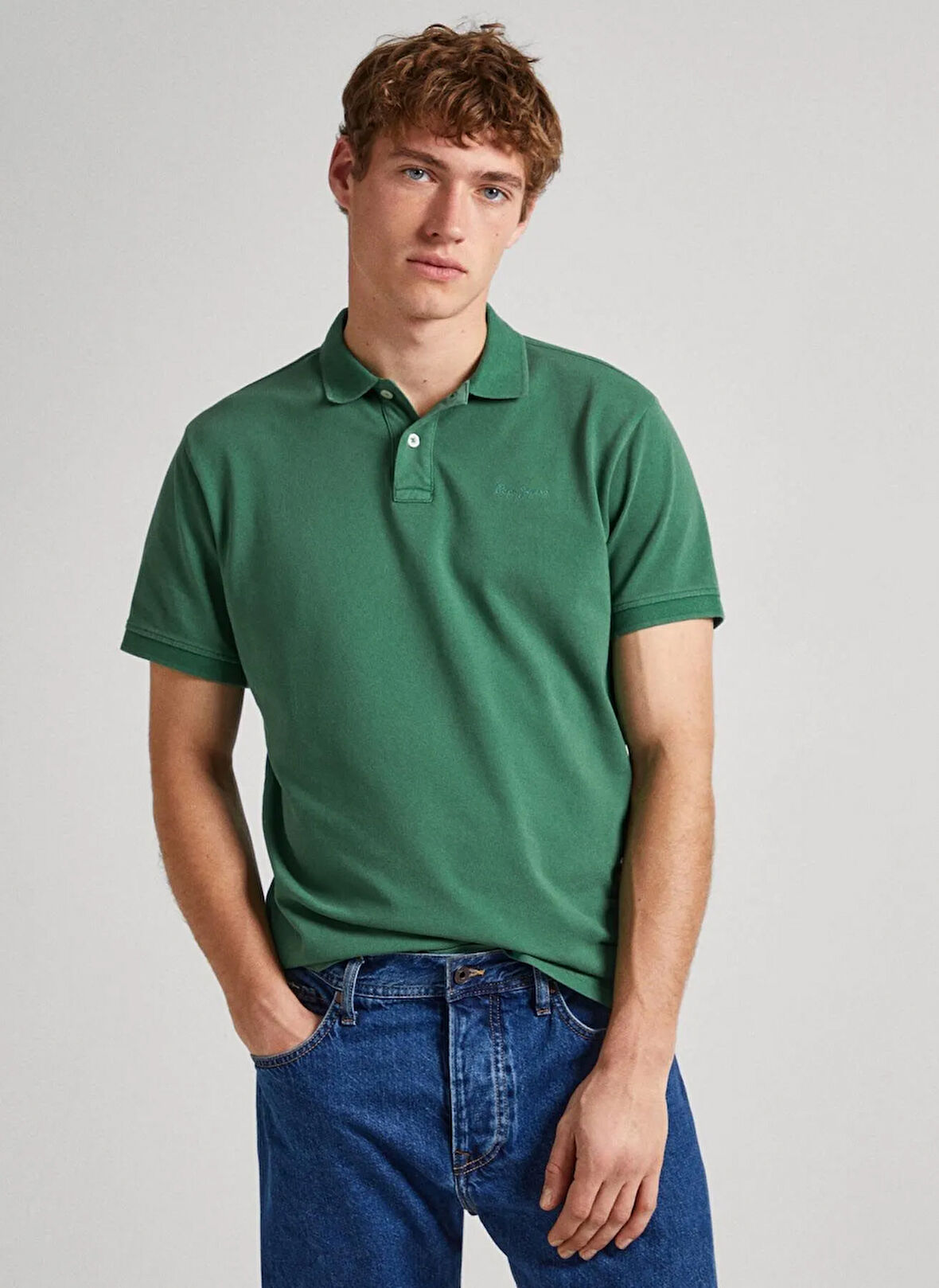 Pepe Jeans Koyu Yeşil Erkek Polo T-Shirt PM542099 654 NEW OLIVER GD