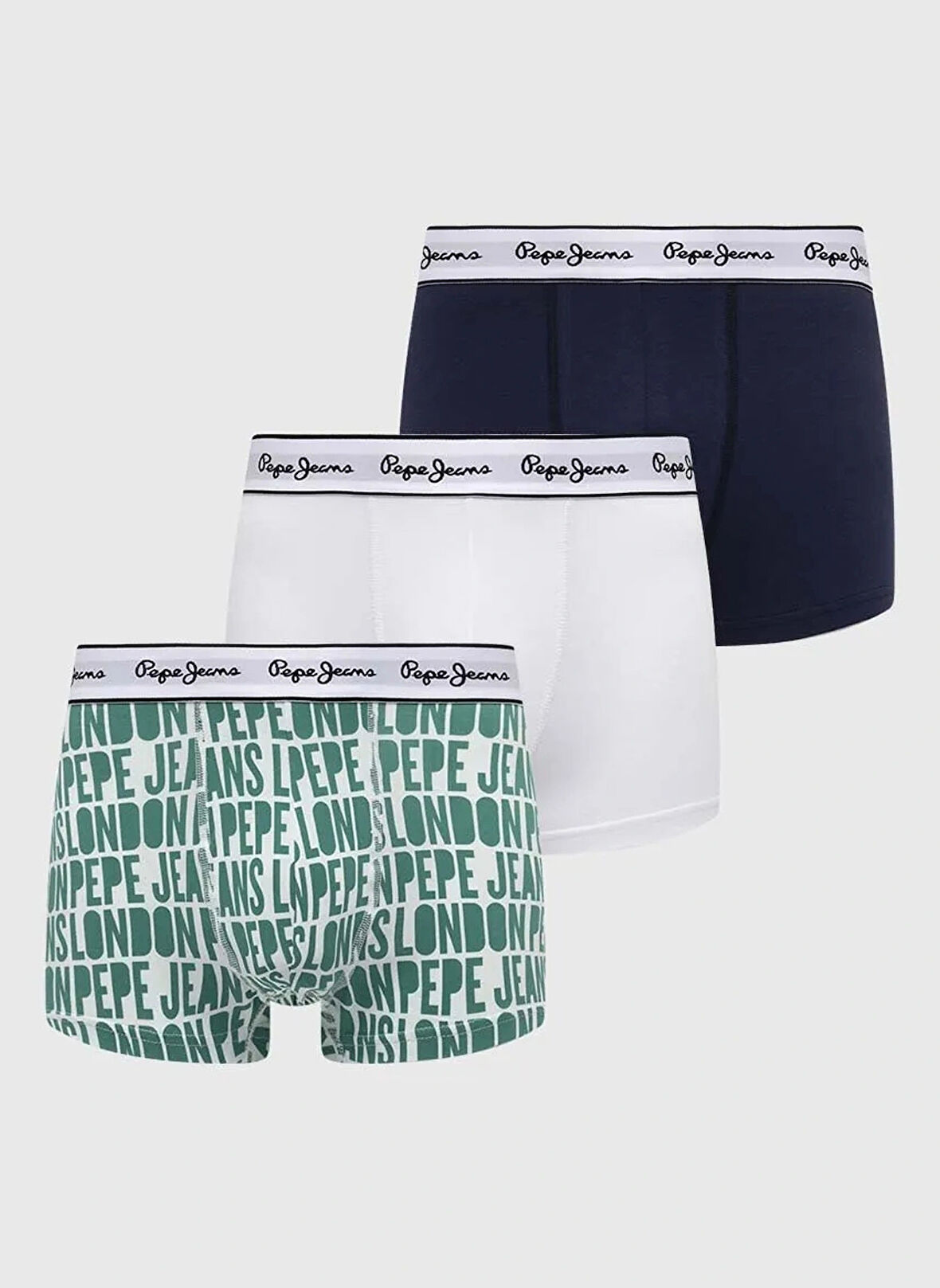 Pepe Jeans Koyu Yeşil Erkek Boxer PMU11148 654 AO LOGO TK 3P