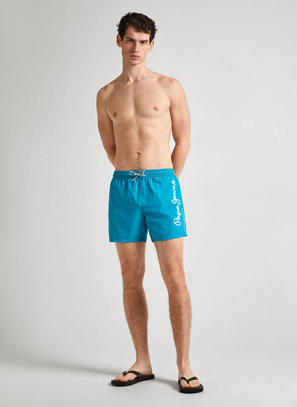 Pepe Jeans Koyu Mavi Erkek Şort Mayo PMB10393 557 LOGO SWIMSHORT