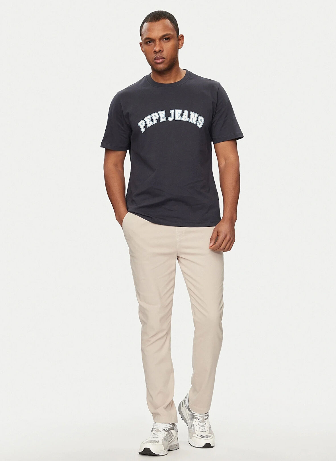 Pepe Jeans Normal Bel Slim Fit Açık Bej Erkek Chino Pantolon PM211692 833 GYMDIGO PULL ON PANT