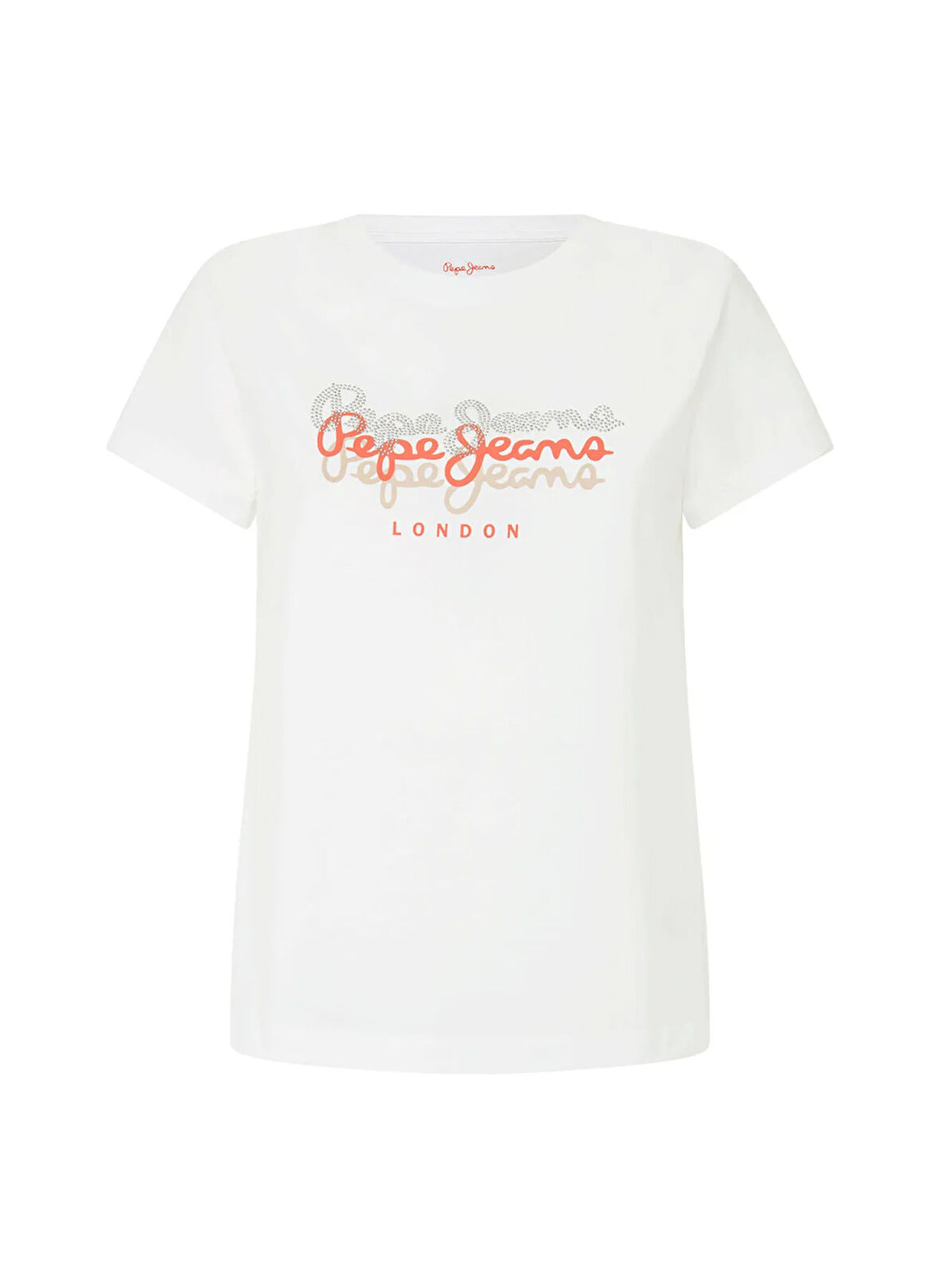 Pepe Jeans Bisiklet Yaka Baskılı Beyaz Kadın T-Shirt PL505941