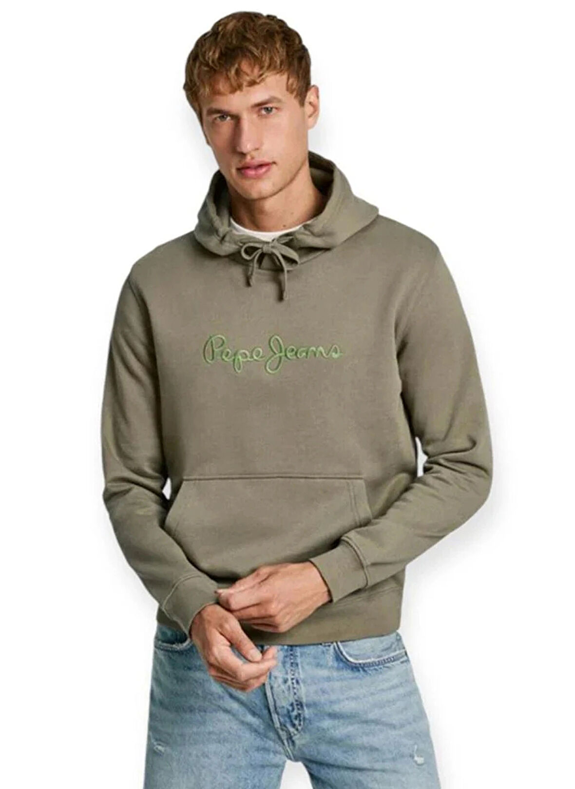 Pepe Jeans Kapüşon Yaka Yeşil Erkek Sweatshırt PM582716-734 NEW JOE HOODIE