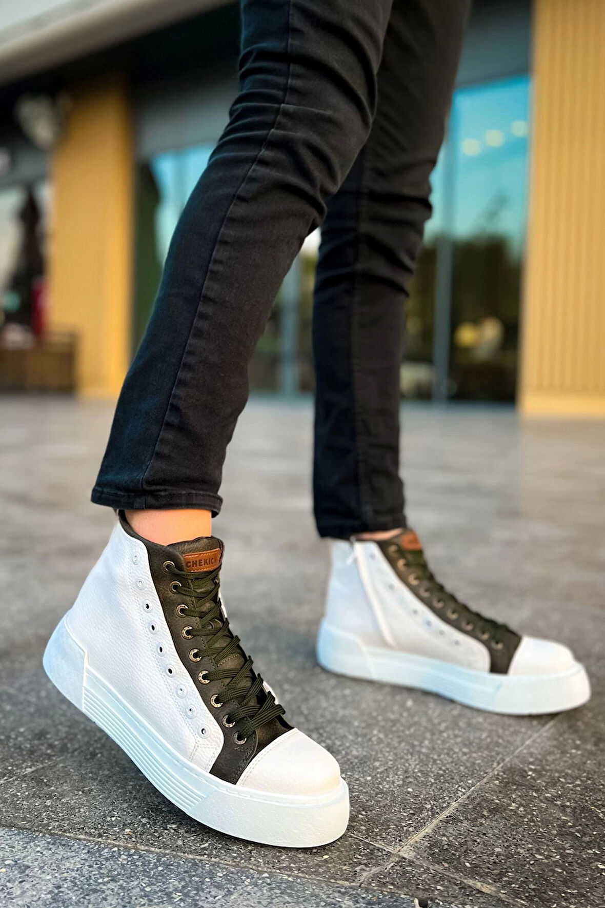 TB167 GBT Blazer Erkek Bot BEYAZ / HAKI