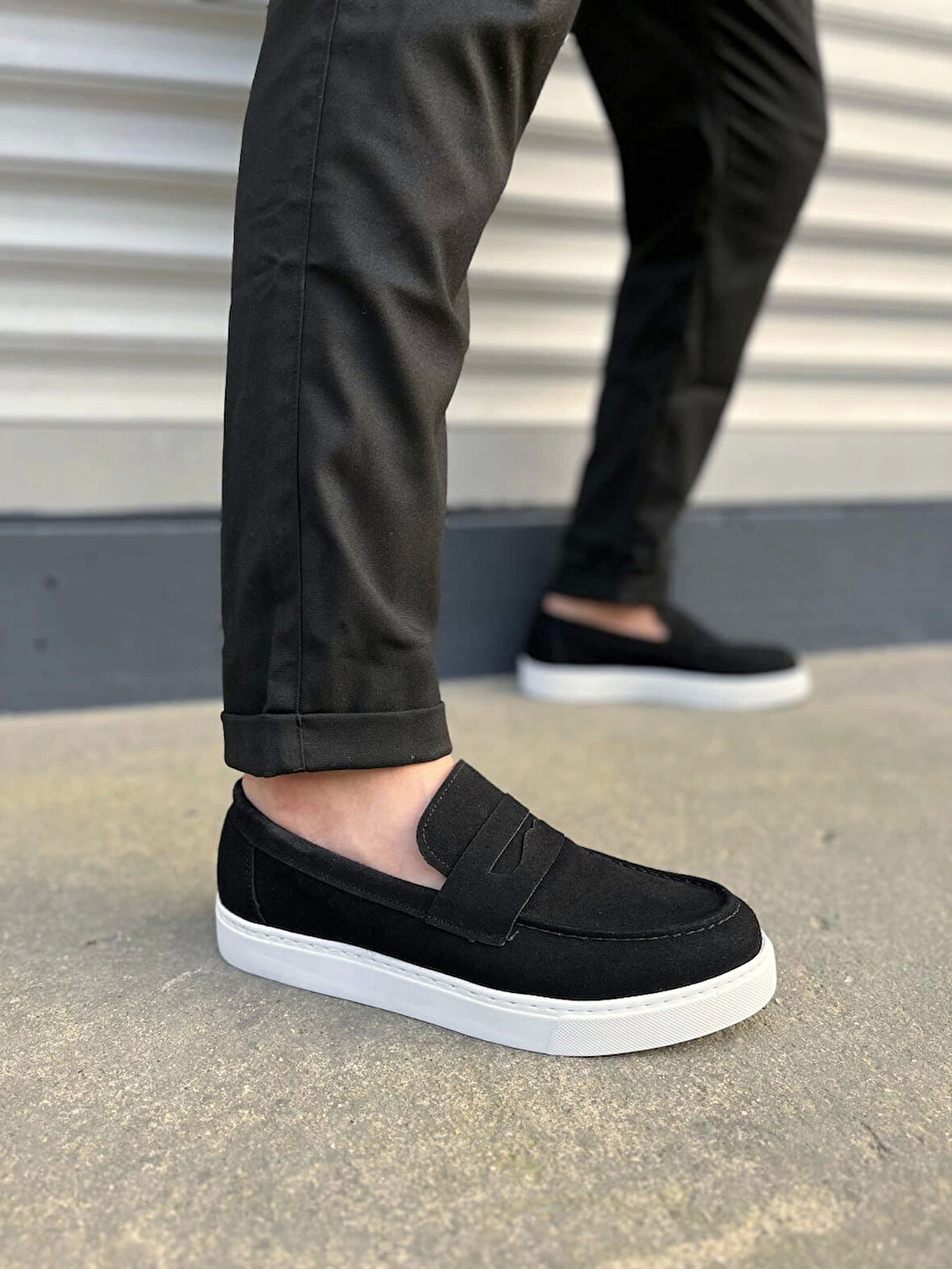 Tb180 Estilo X Bağcıksız Süet Erkek Günlük Spor Klasik Ayakkabı Sbt - Siyah