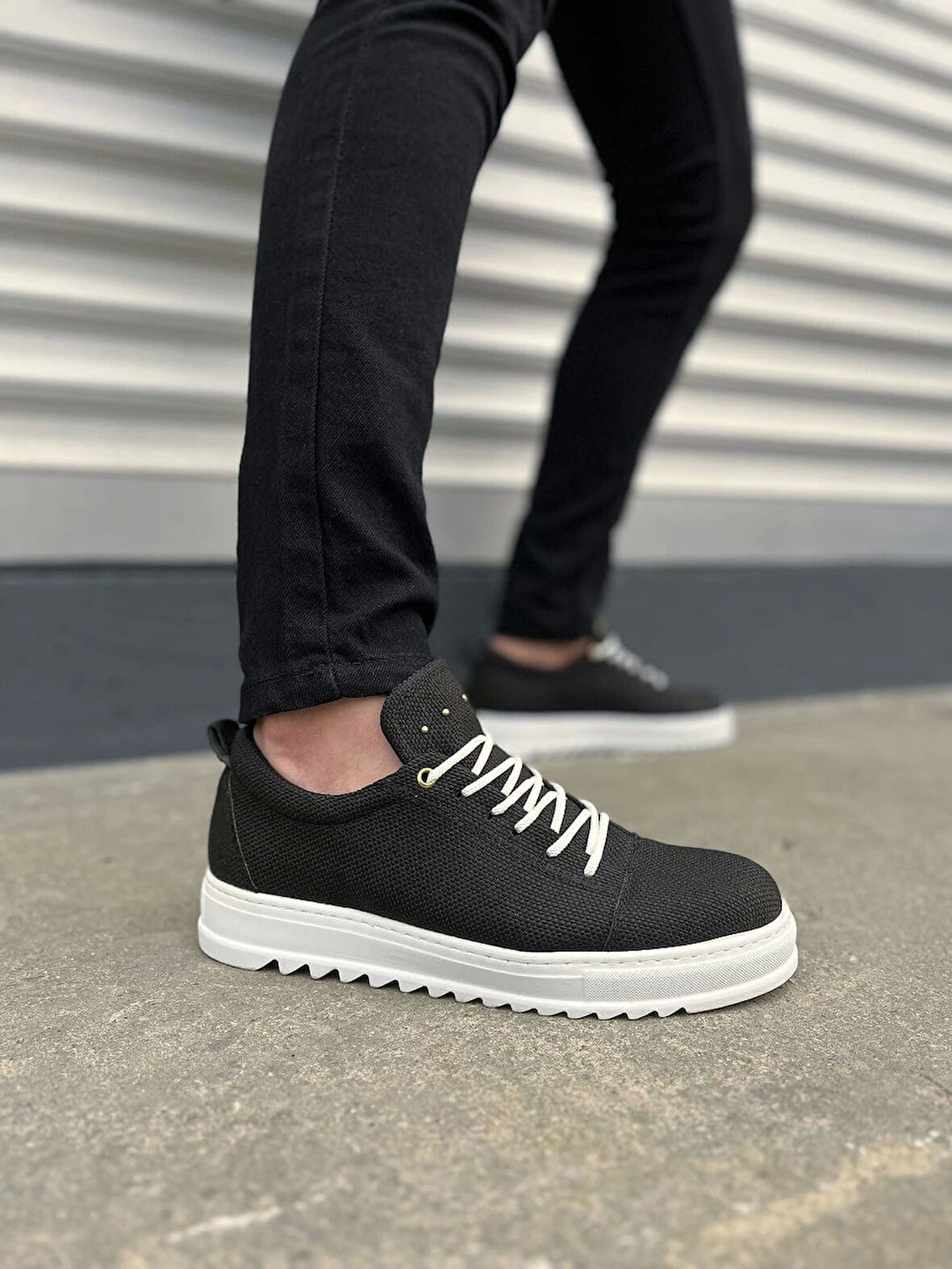 Tb152 Cool Bağcıklı Keten Erkek Günlük Spor Klasik Ayakkabı Kbt - Siyah