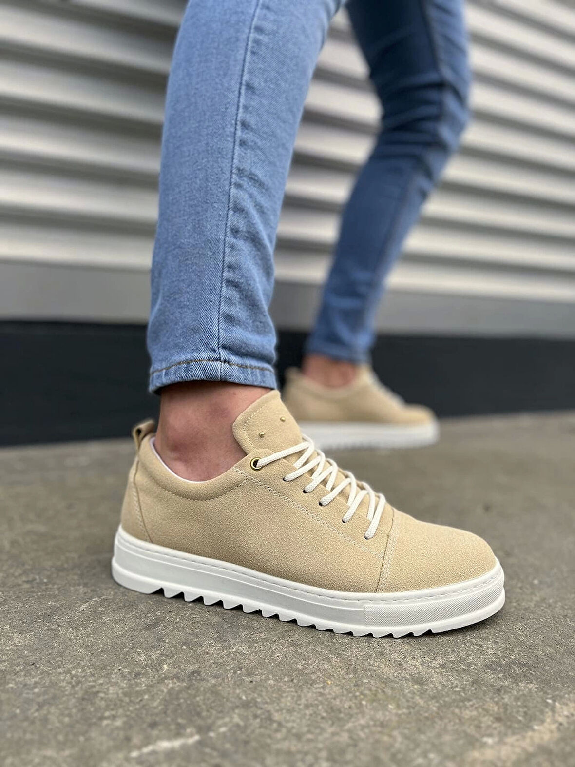 Tb152 Cool Bağcıklı Süet Erkek Günlük Spor Klasik Ayakkabı Sbt - Krem