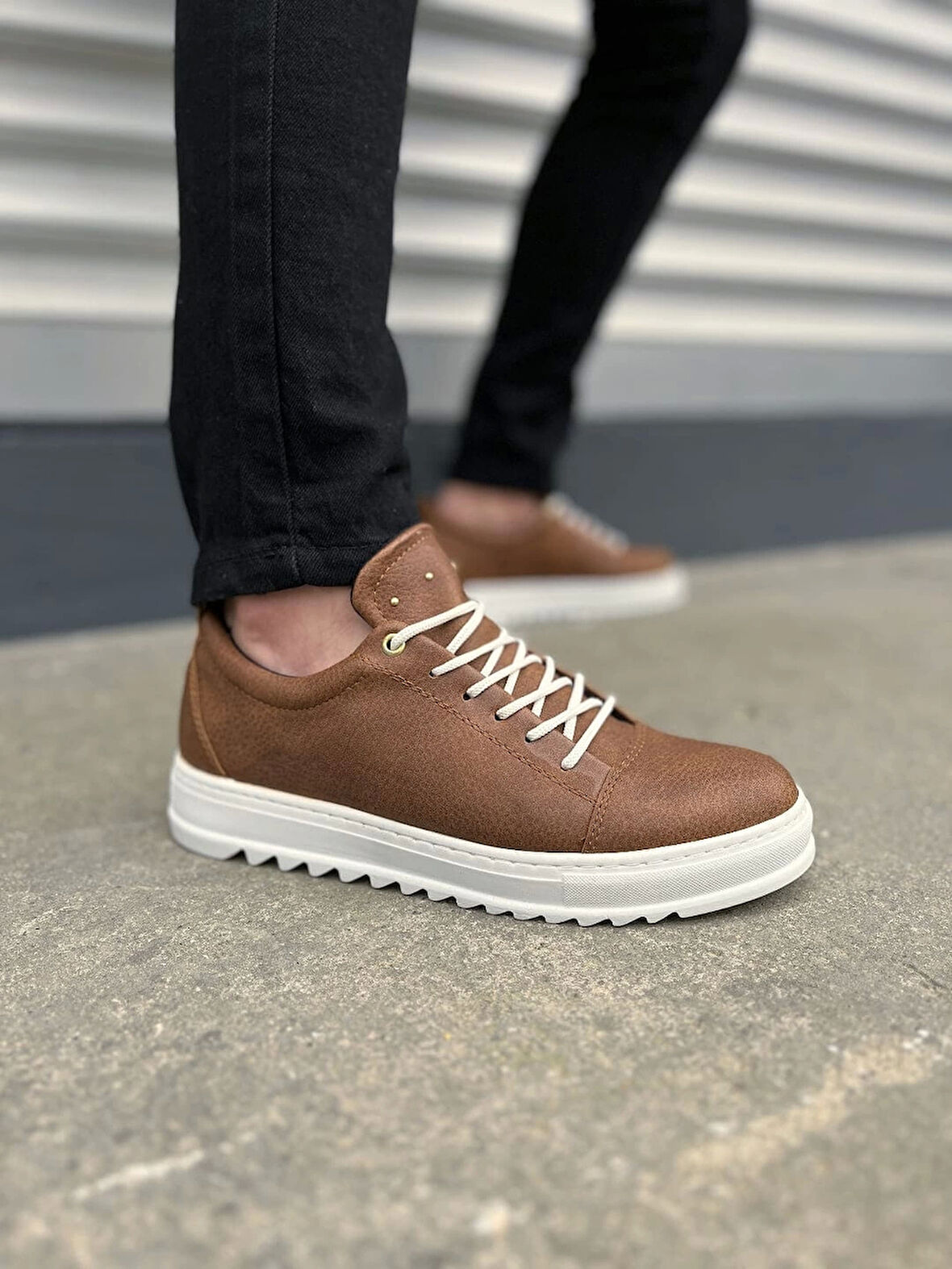 Tb152 Cool Bağcıklı Cilt Erkek Günlük Spor Klasik Ayakkabı Cbt - Taba