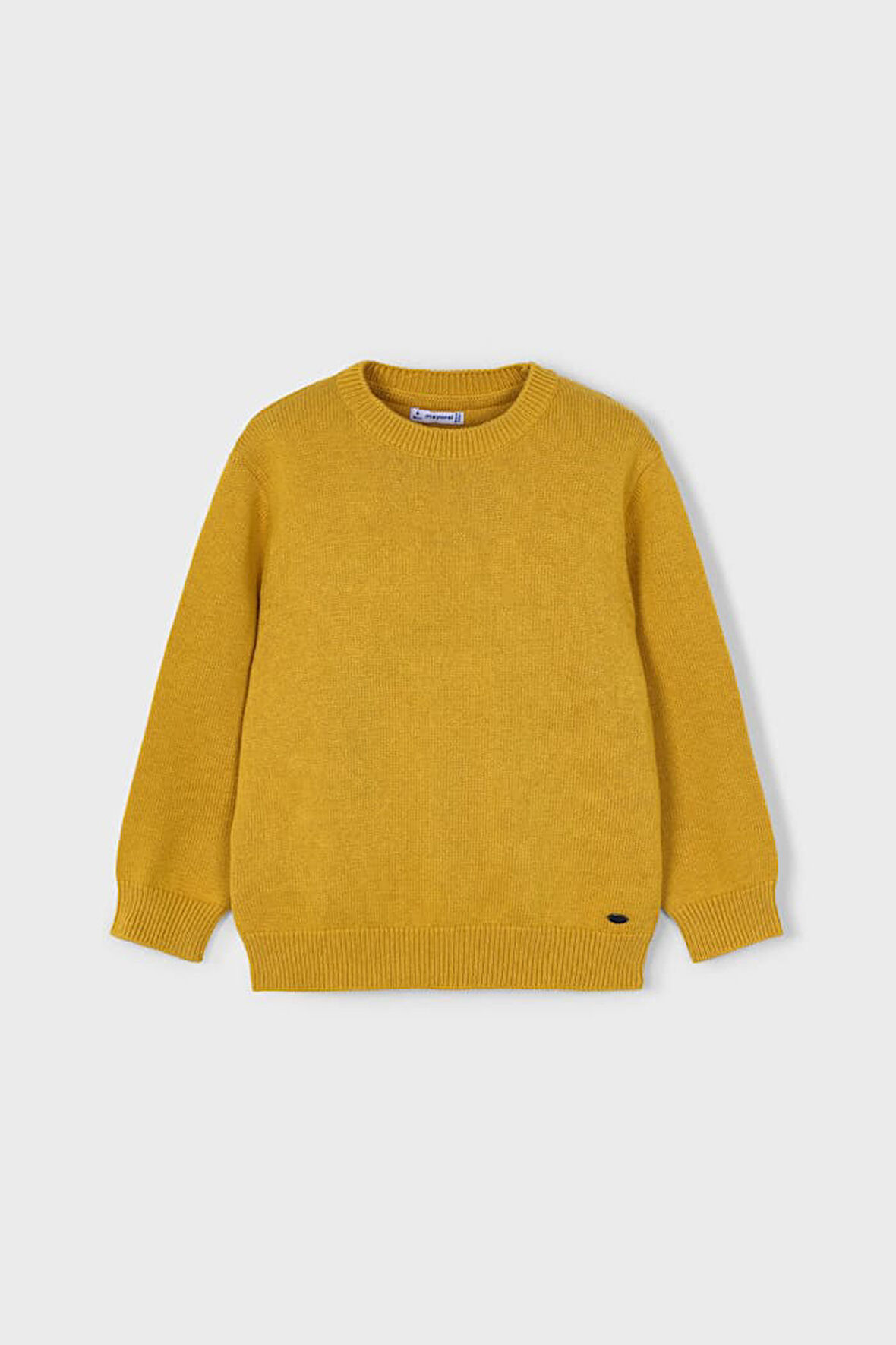 Erkek Çocuk Bisiklet Yaka Basic Triko Kazak - Hardal | 8 Yaş