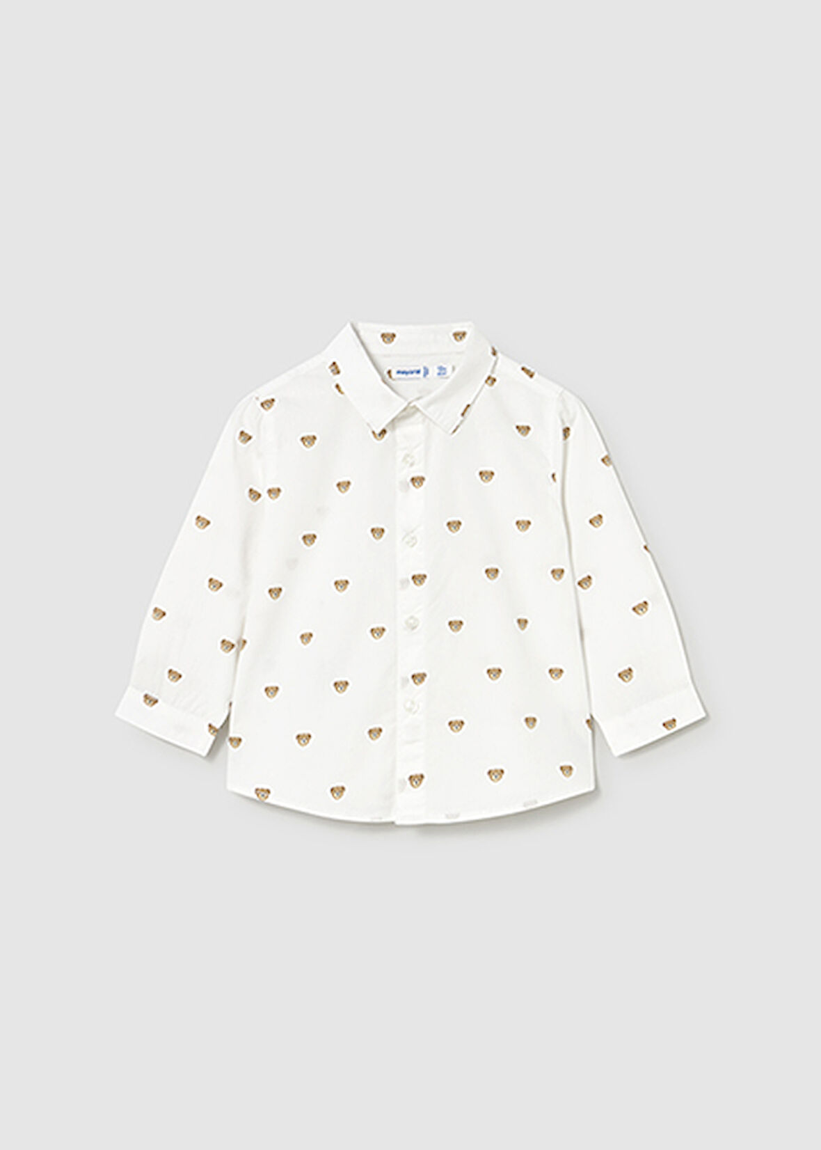 Mayoral Beyaz Desenli Erkek Bebek Gömlek 2107