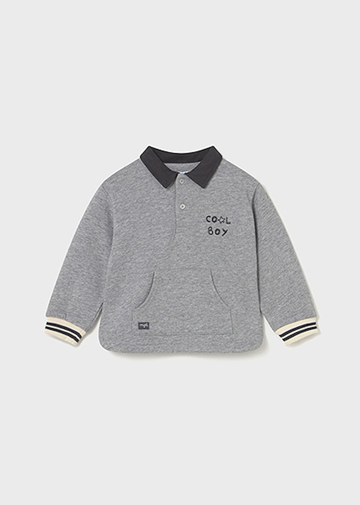 Mayoral Gri Erkek Bebek İşlemeli Sweatshirt 2415