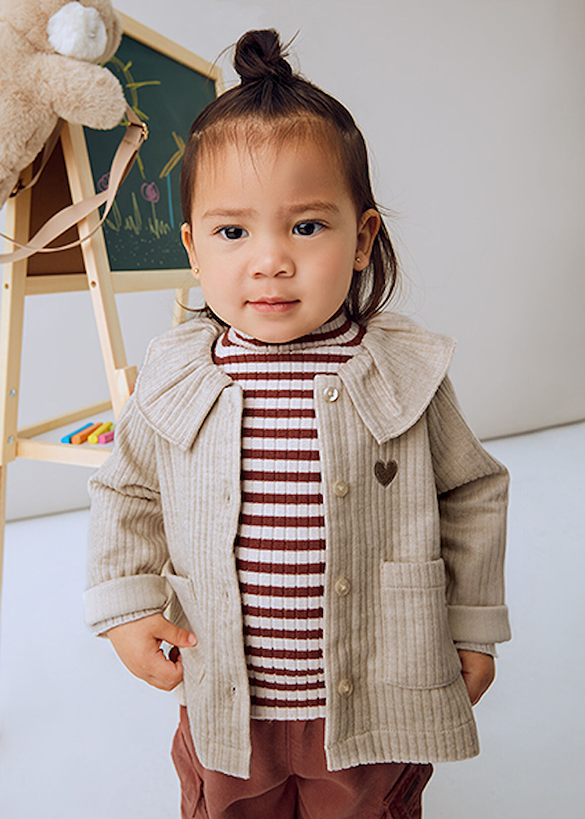 Mayoral Kız Bebek Bej Örme Ceket 2431