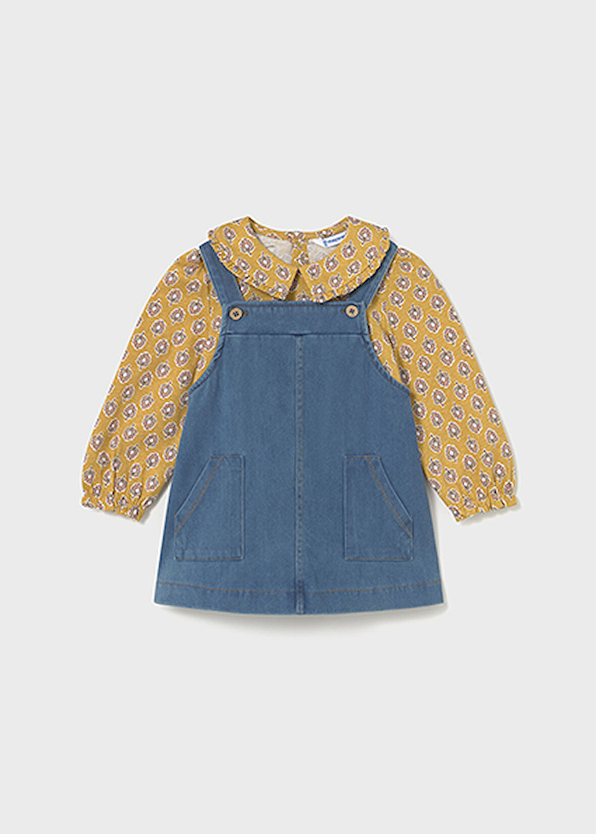 Mayoral Kız Bebek Salopet Elbise Ve Bluz Takım 2926