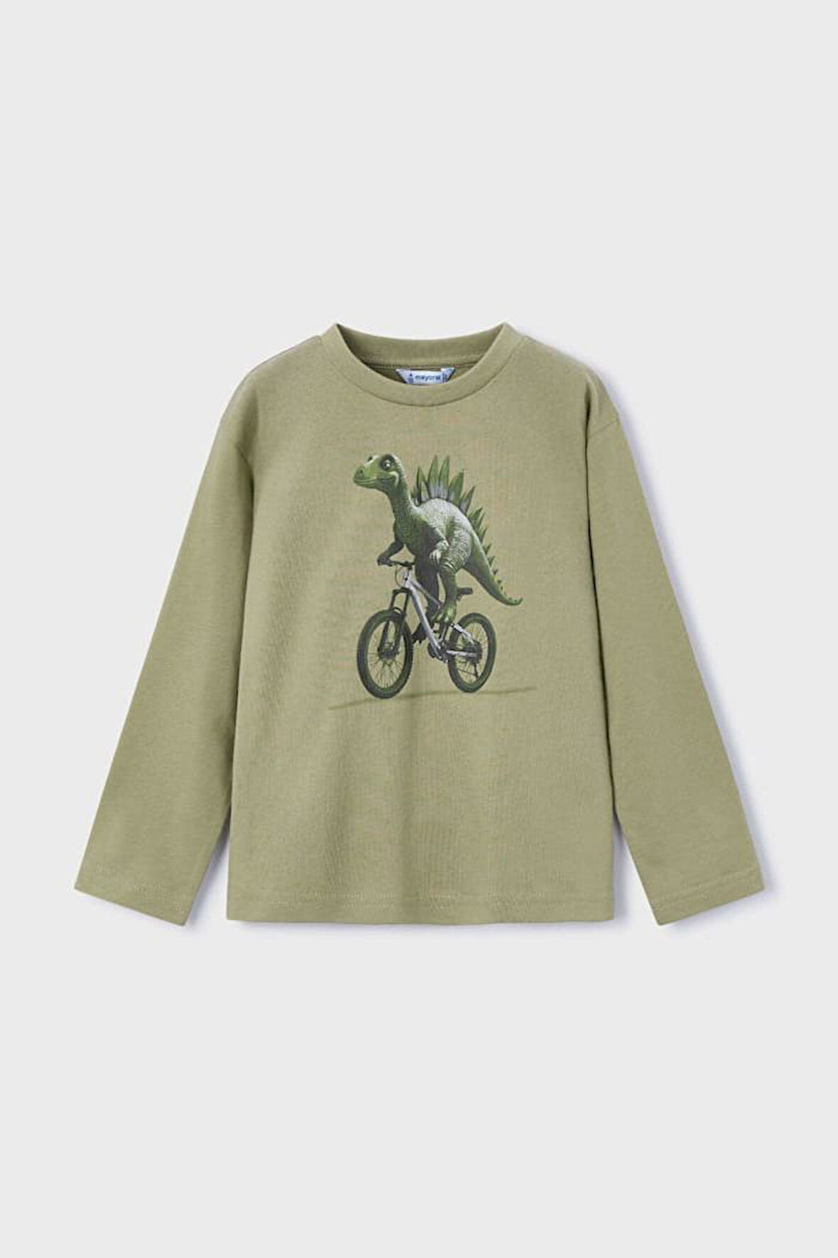 Erkek Çocuk Normal Kalıp Uzun Kollu Dinozor Baskılı T-Shirt - Yeşil | 9 Yaş