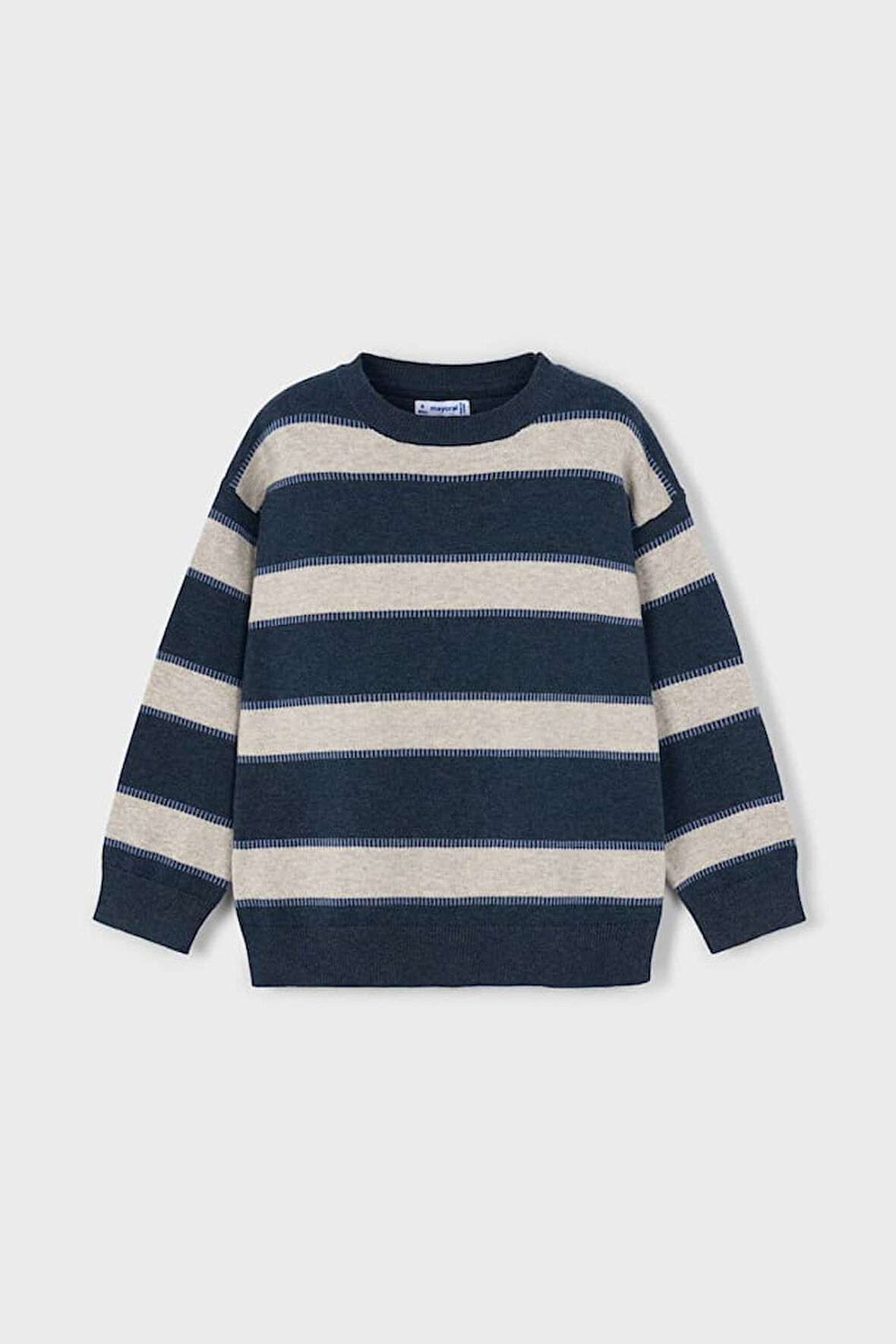 Erkek Çocuk Rahat Kalıp Çizgili Kazak - Mavi | 6 Yaş