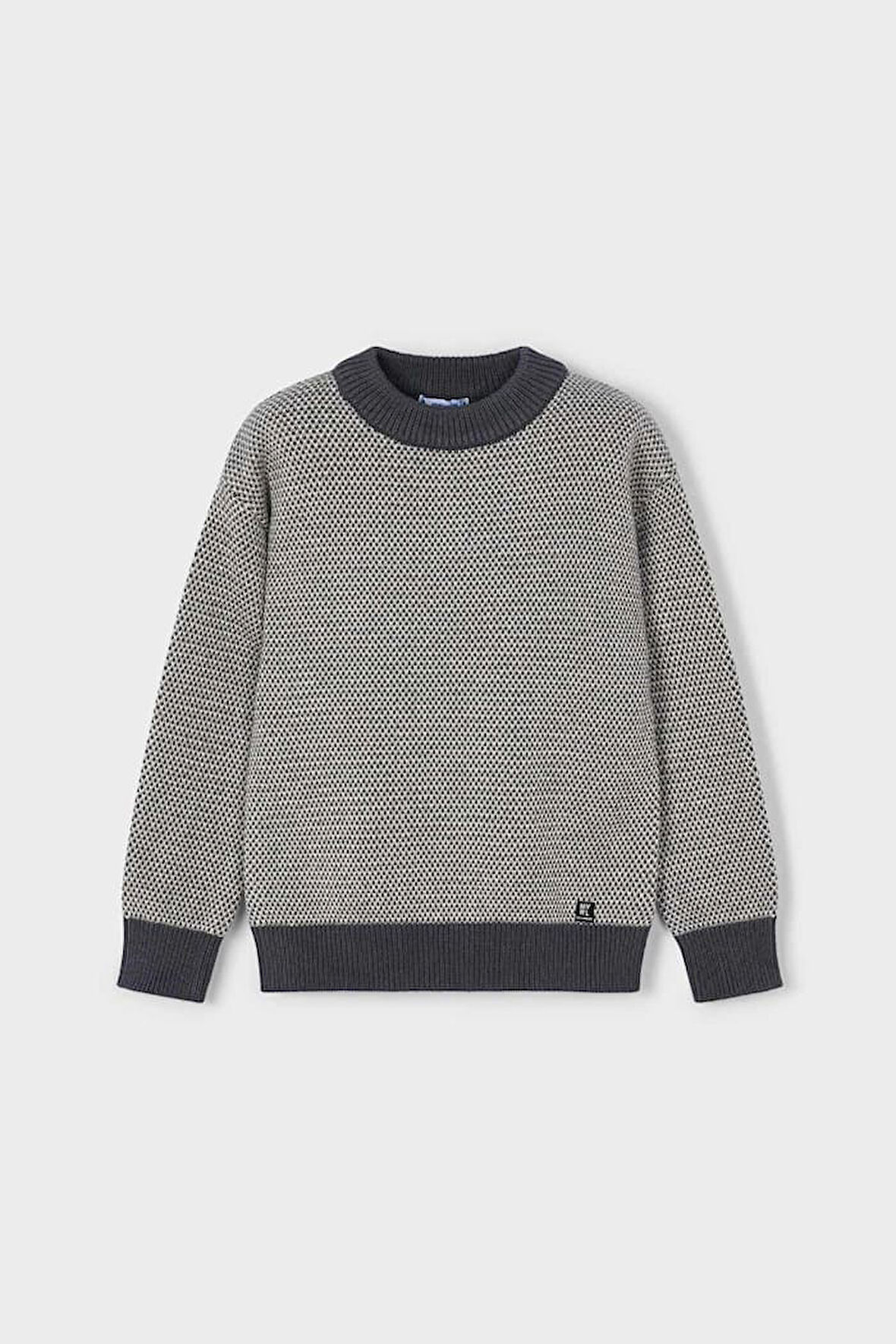 Erkek Çocuk Normal Kalıp Yün Karışımlı Dokulu Örgü Triko Kazak - Gri | 5 Yaş