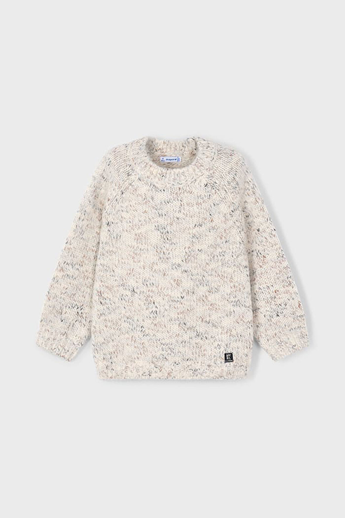 Erkek Çocuk Reglan Kollu Kırçıllı Triko Kazak - Bej | 7 Yaş