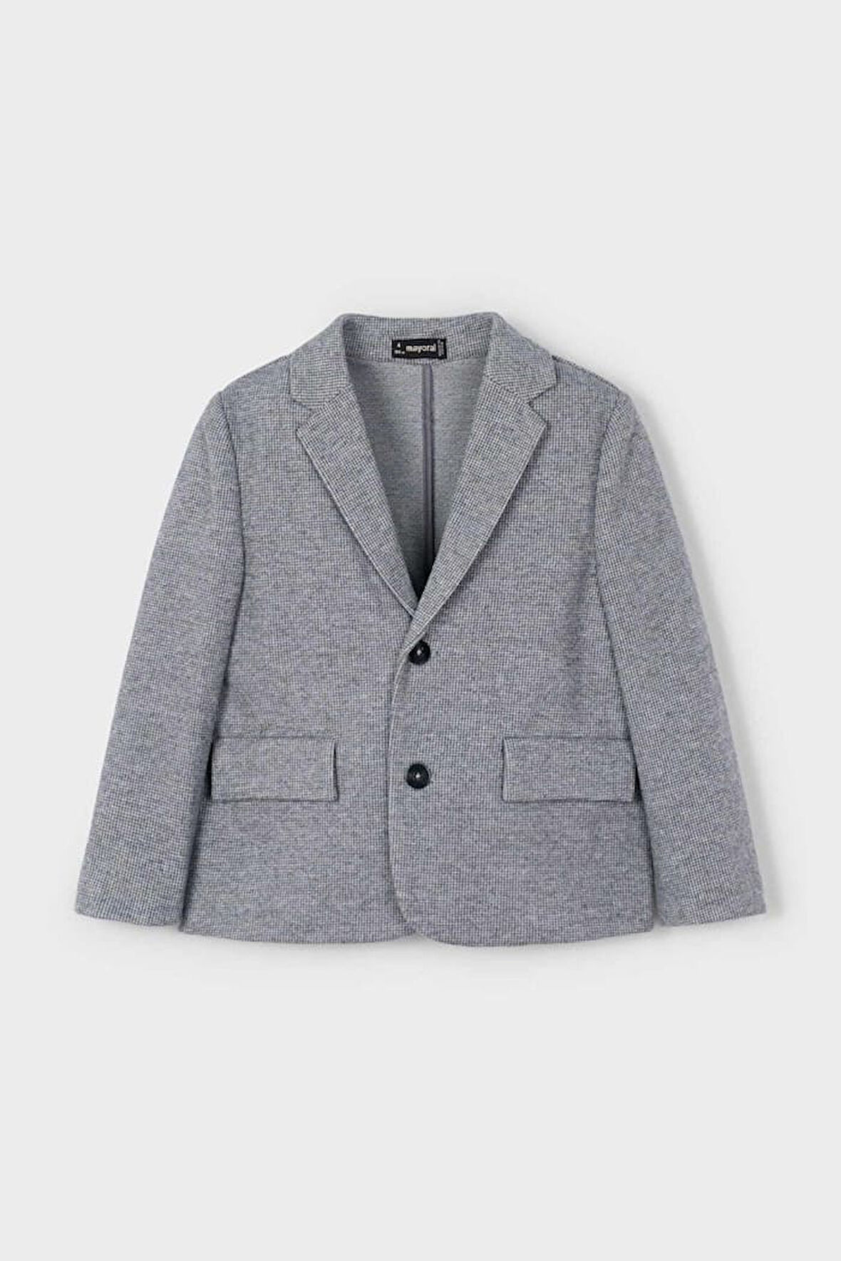 Erkek Çocuk Ceket Yaka Cepli Triko Blazer Ceket - Gri | 10 Yaş