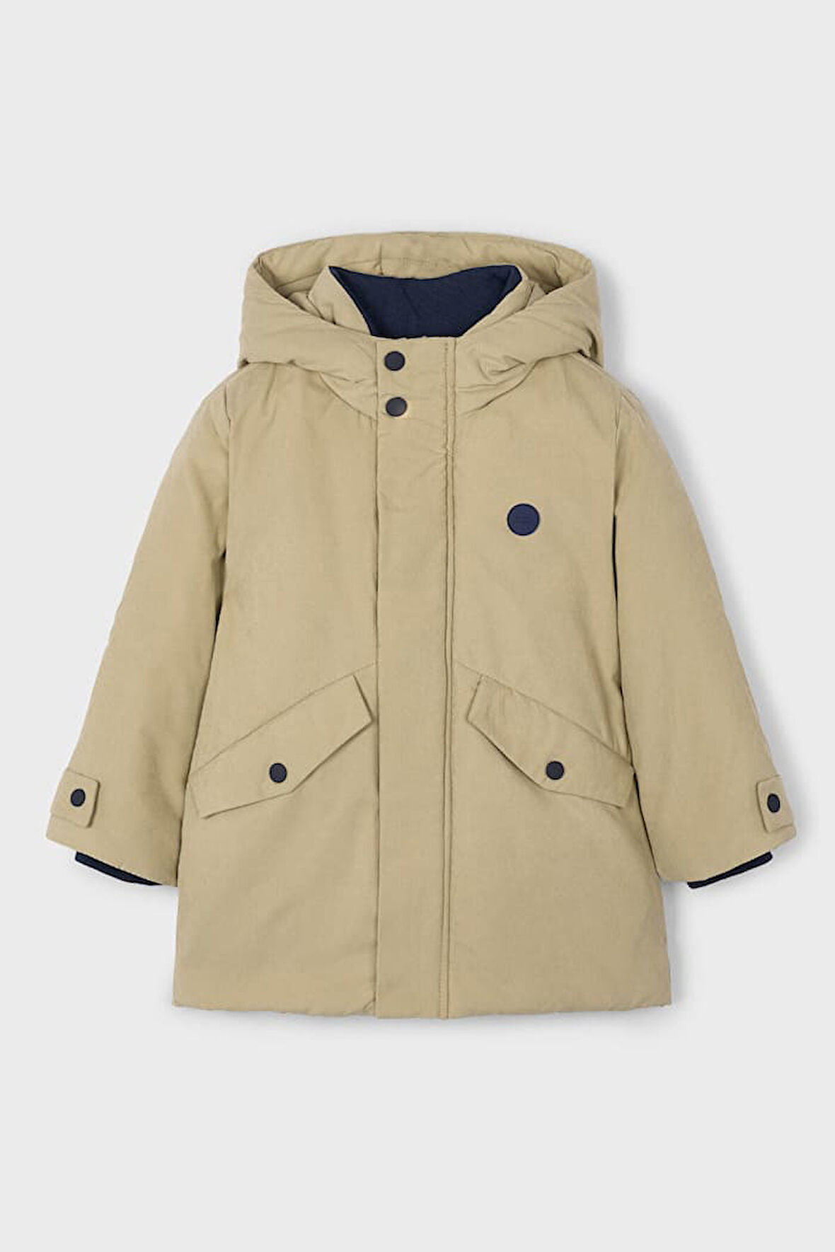 Erkek Çocuk Normal Kalıp Kapüşonlu Esnek Kumaşlı Parka - Açık Kahverengi | 3 Yaş