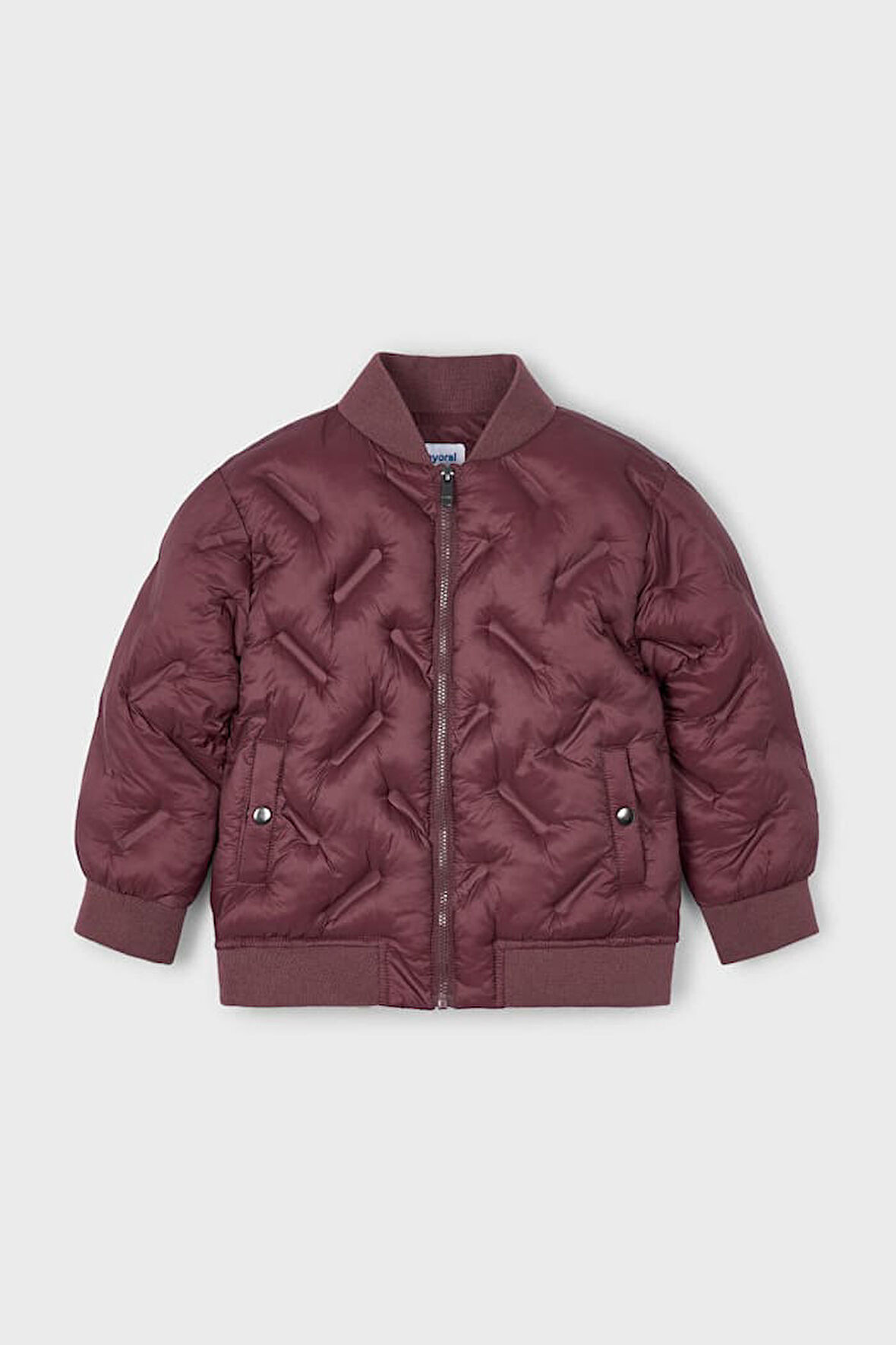 Unisex Çocuk Normal Kalıp Kapitone Dolgulu Bomber Ceket - Mürdüm | 7 Yaş