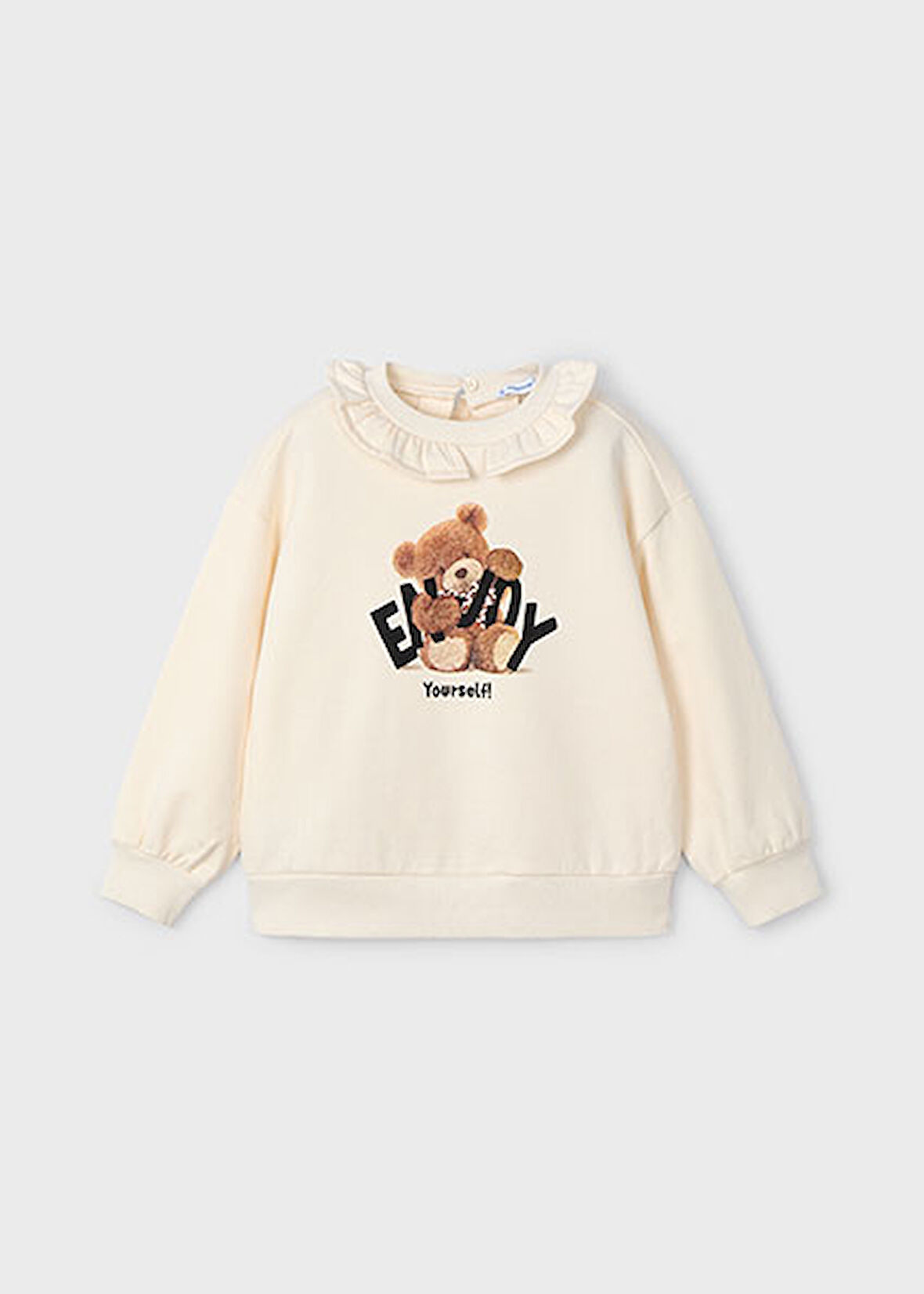 Mayoral Krem Kız Çocuk Fırfırlı Yaka Sweatshirt 4430