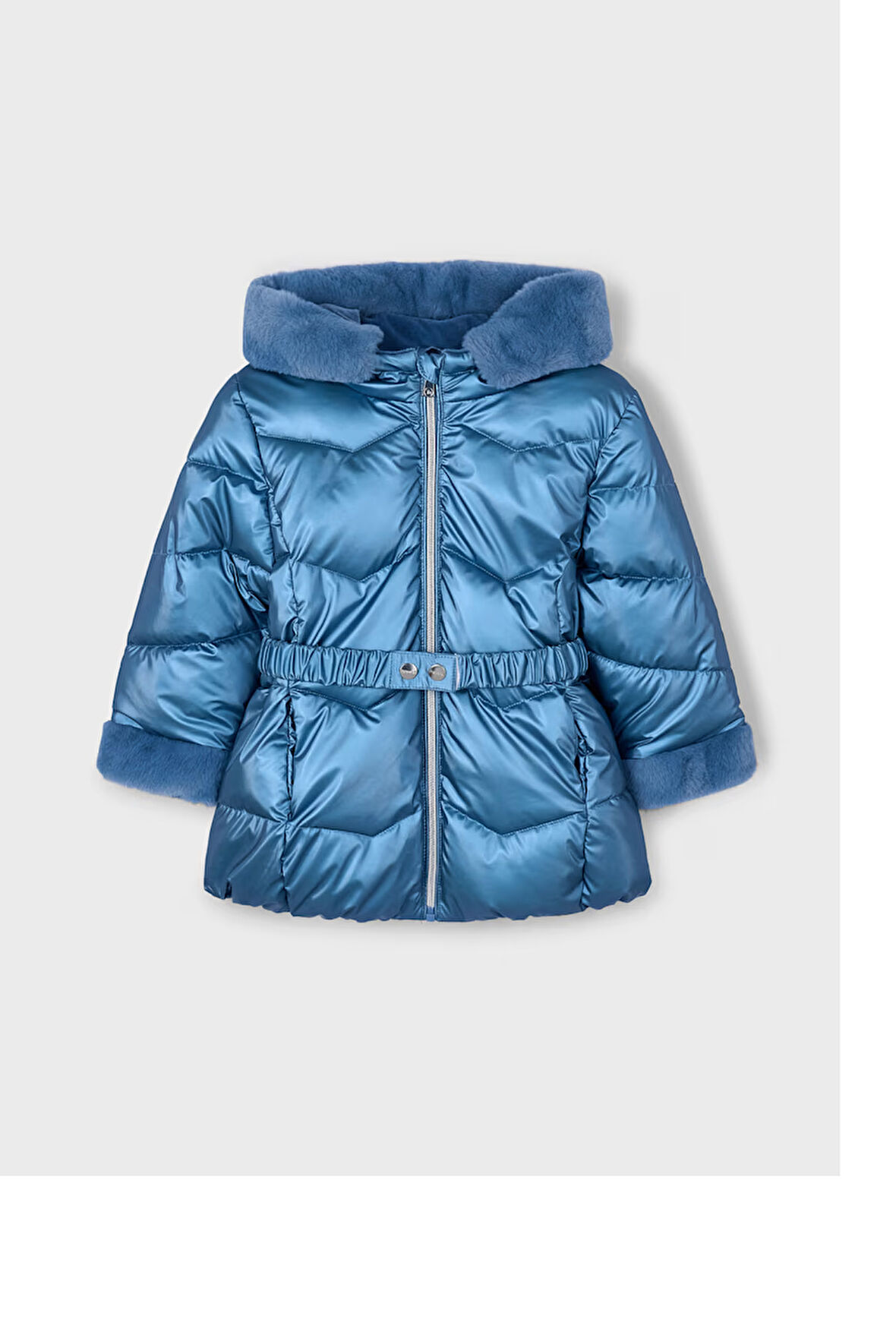 Mayoral Kız Çocuk Parlak Kaban 4-10 Yaş Mavi