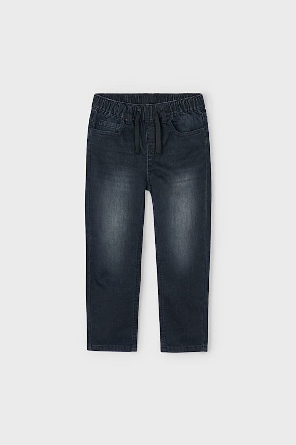 Erkek Çocuk Beli Lastikli 5 Cepli Jogger Jean Pantolon - Siyah | 5 Yaş