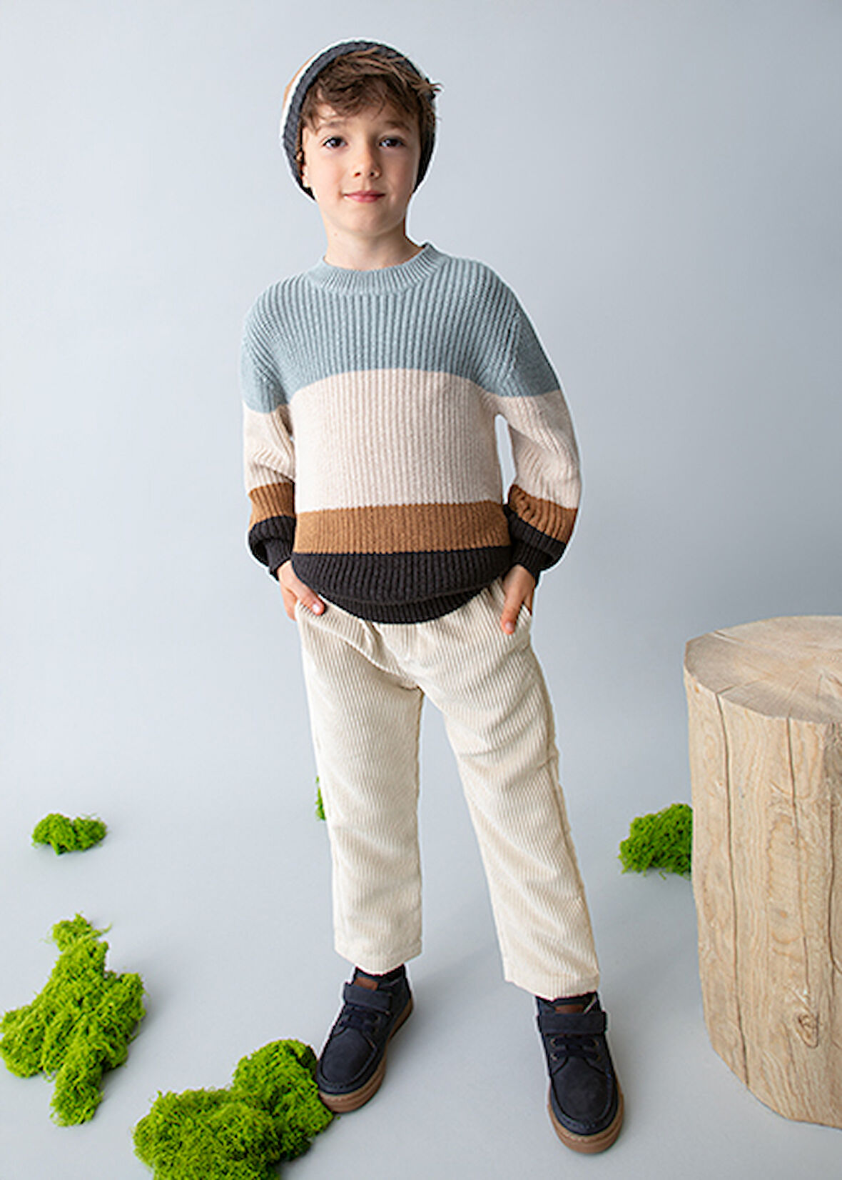 Mayoral Krem Erkek Çocuk Kadife Jogger Pantolon 4568