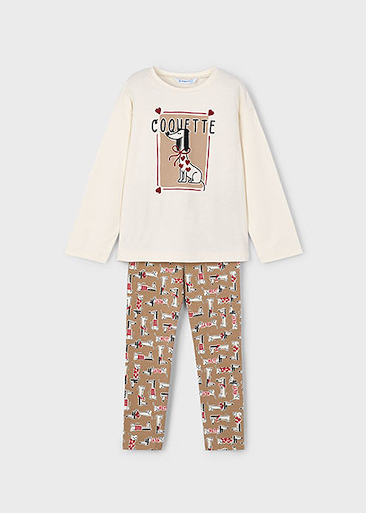 Mayoral Bej Desenli Tayt ve Tişört Takım 4719