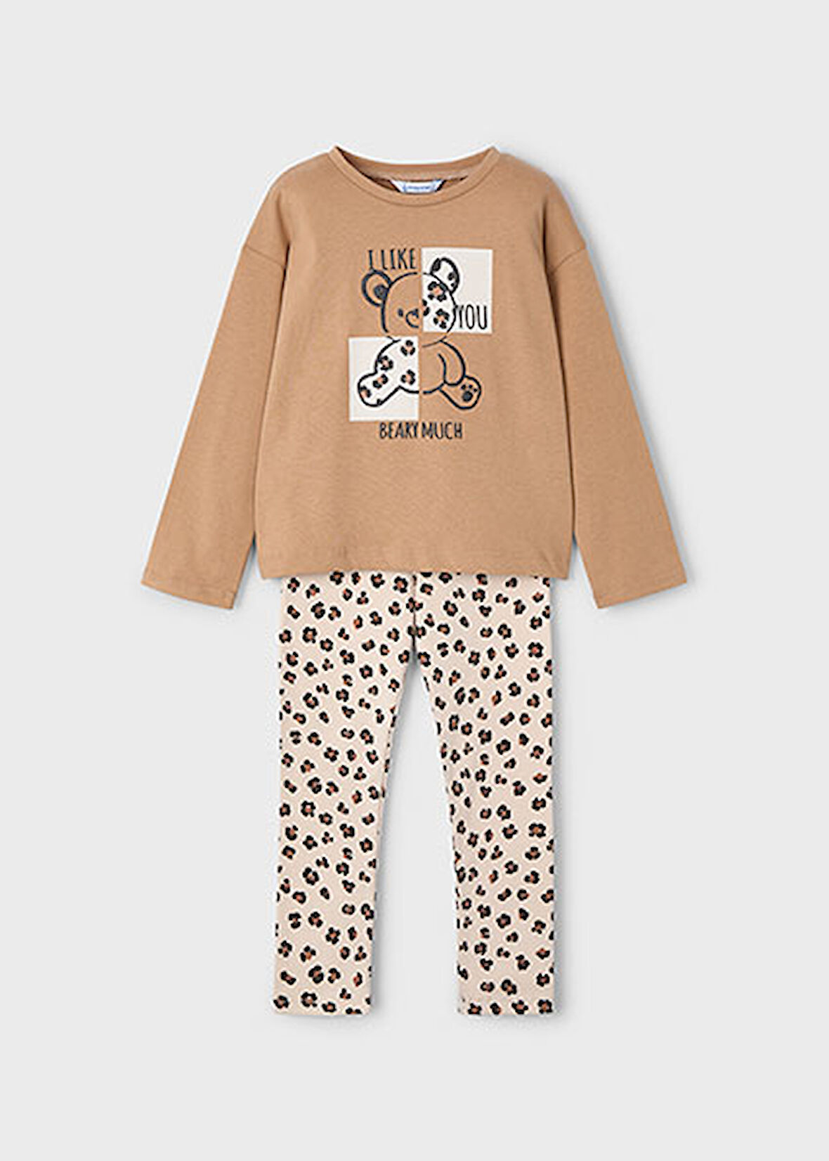 Mayoral Kahve Desenli Tayt ve Tişört Takım 4719