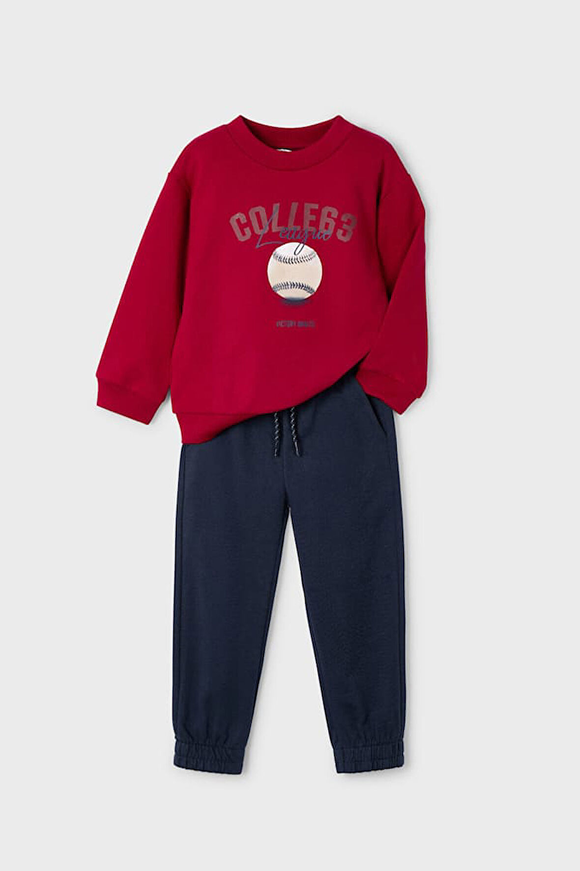 Erkek Çocuk Normal Kalıp Beyzbol Baskılı 2'li Eşofman Takımı - Bordo | 6 Yaş
